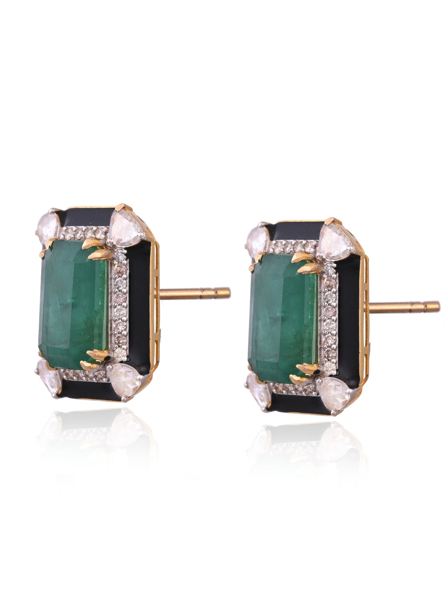 The Emerald Octa Studs