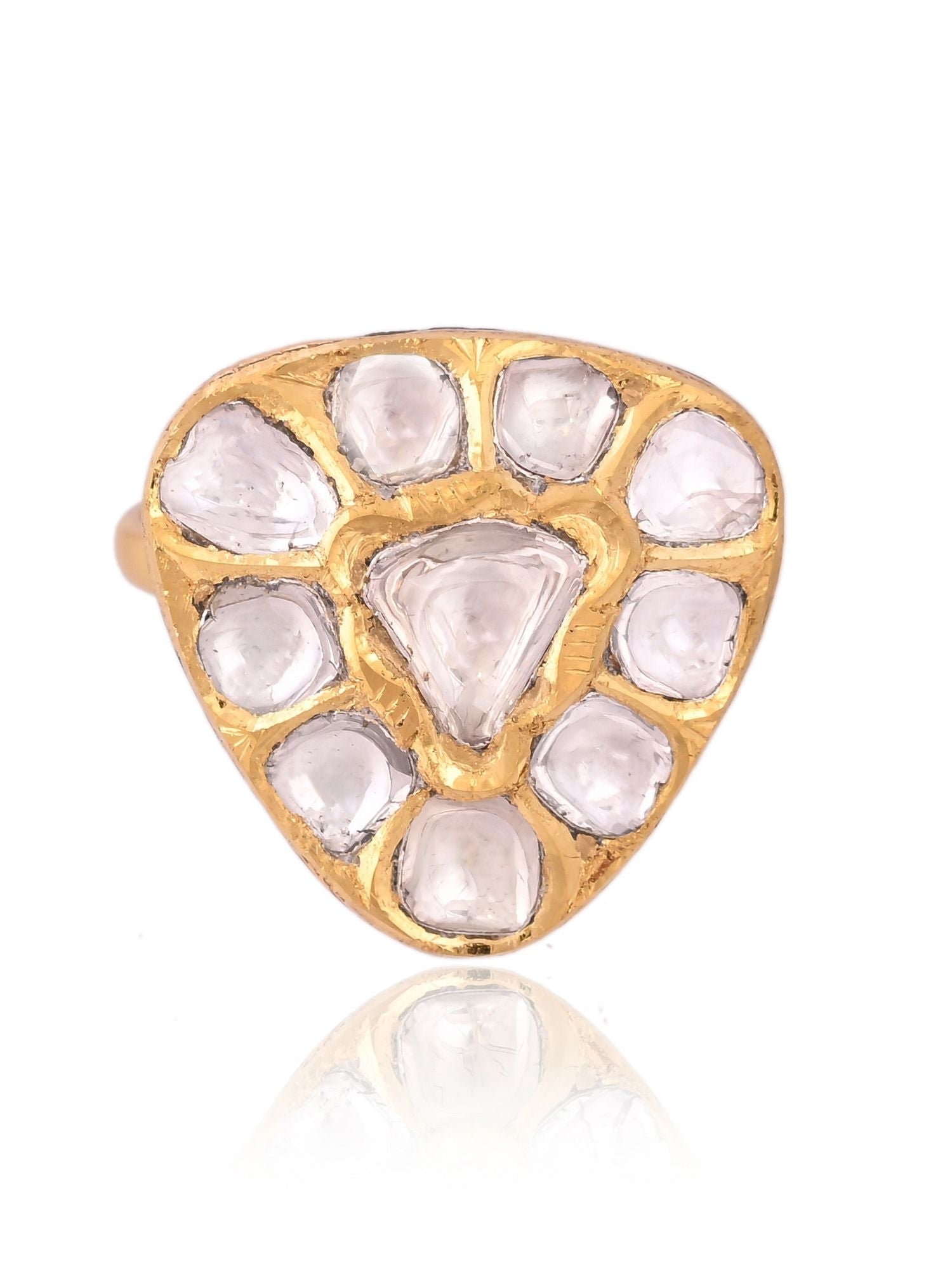 Trinity Gleam Polki Ring