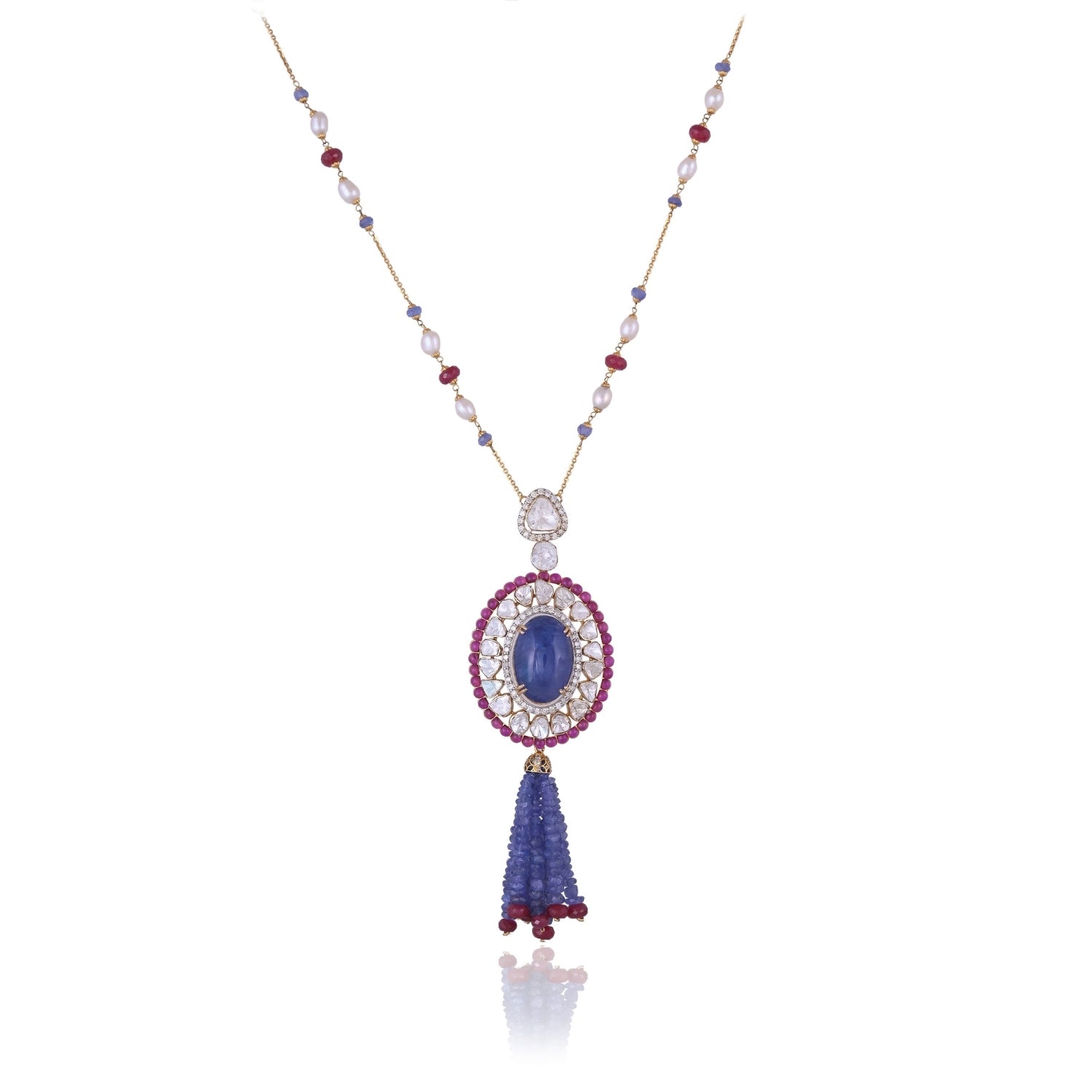The Oval Tanzanite Tassel Pendant