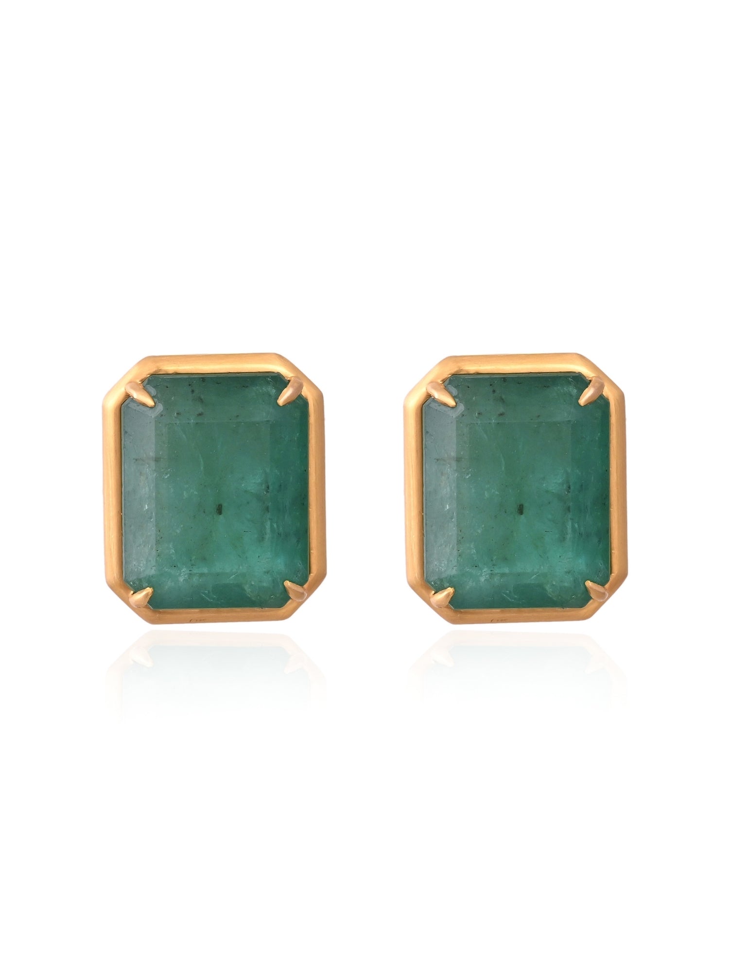 Octaglow Emerald Studs