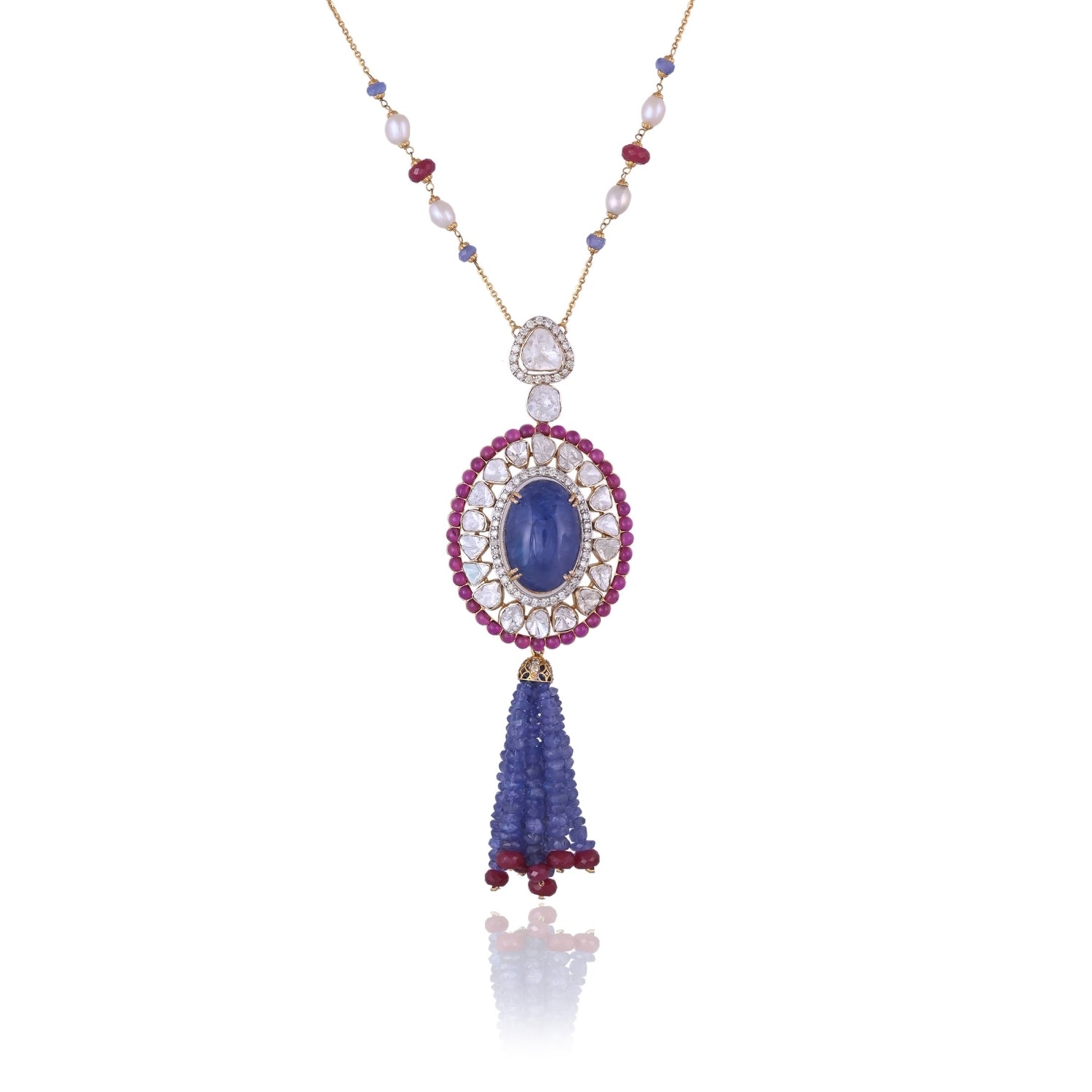 The Oval Tanzanite Tassel Pendant