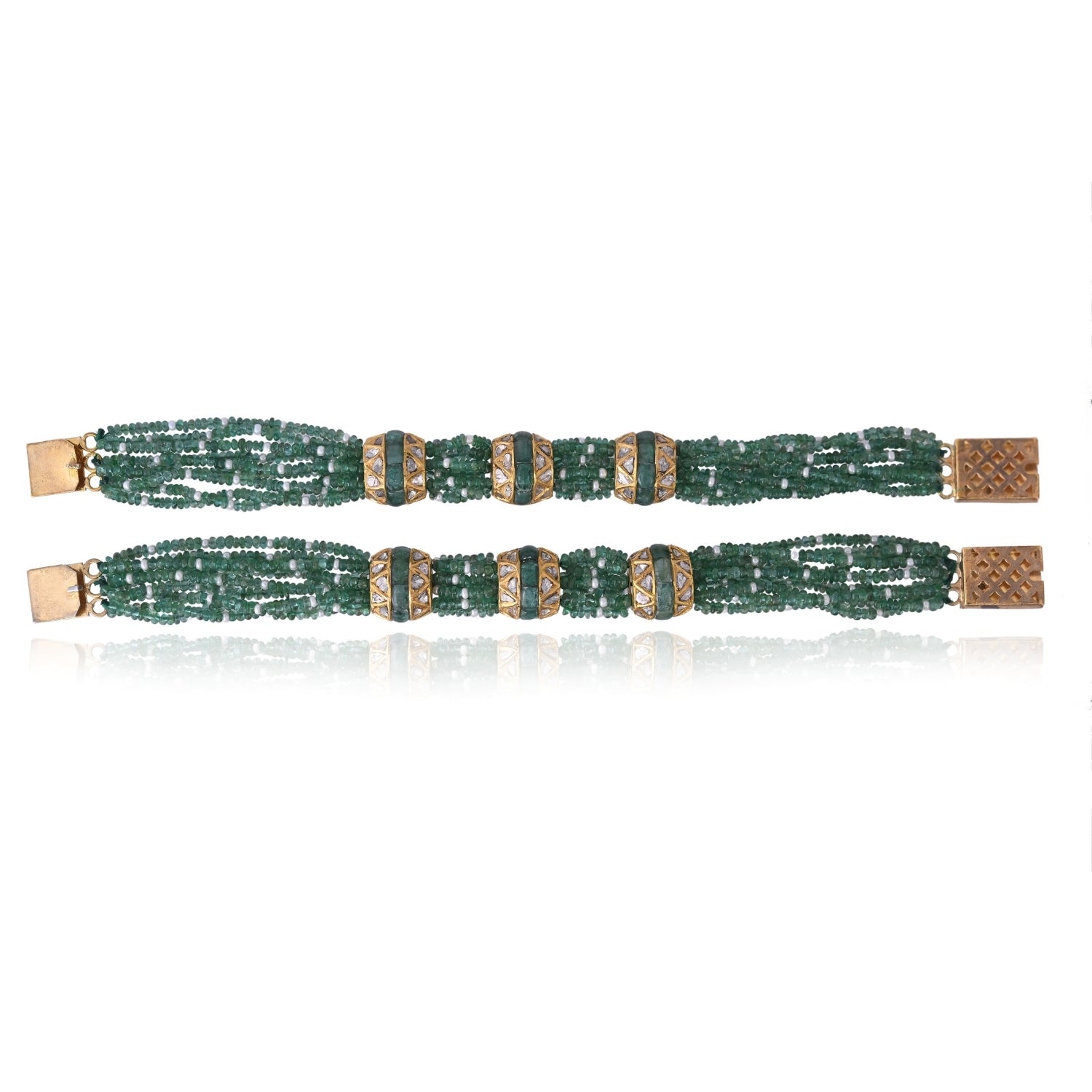 Emerald Beads Bracelet Set