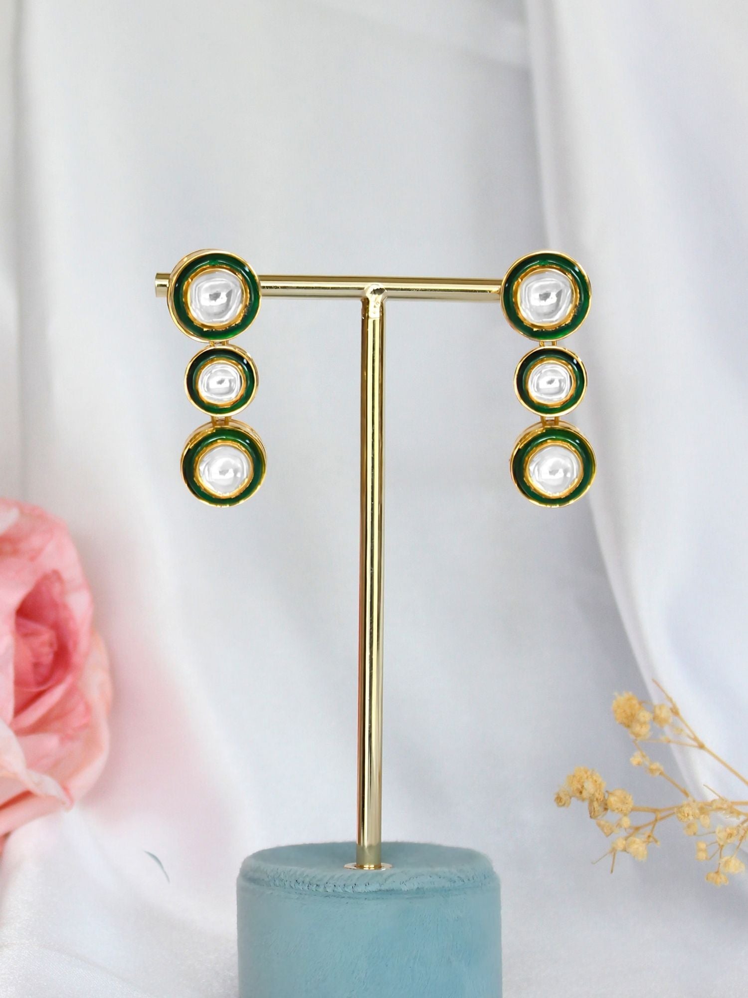 Trinity Of Light Polki Earrings