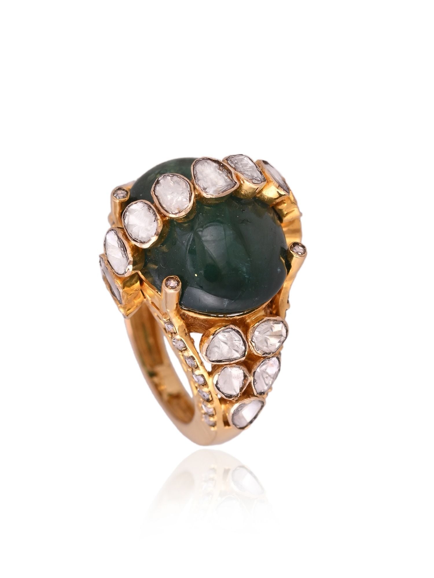 Orbit Sparkle Emerald Ring