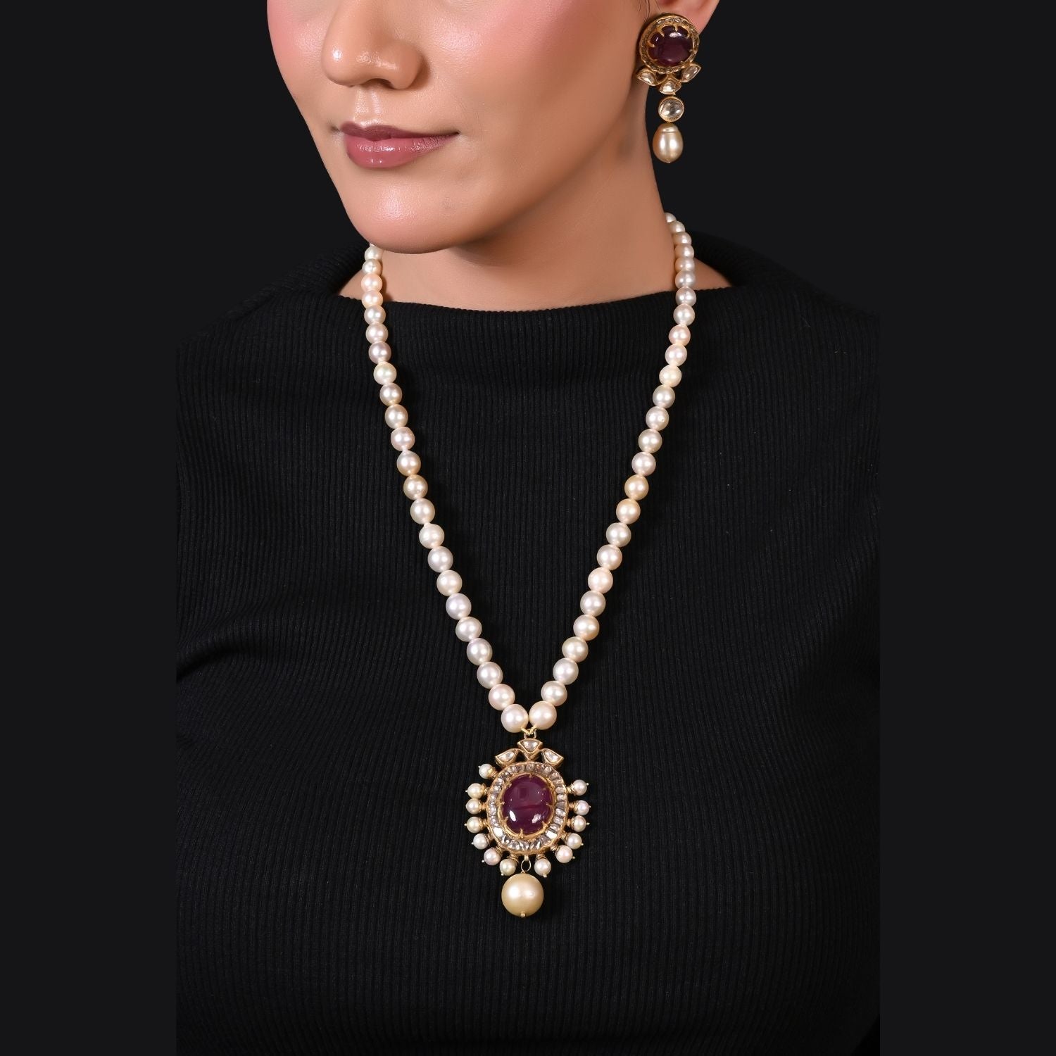 The Ruby Orb Pendant Set