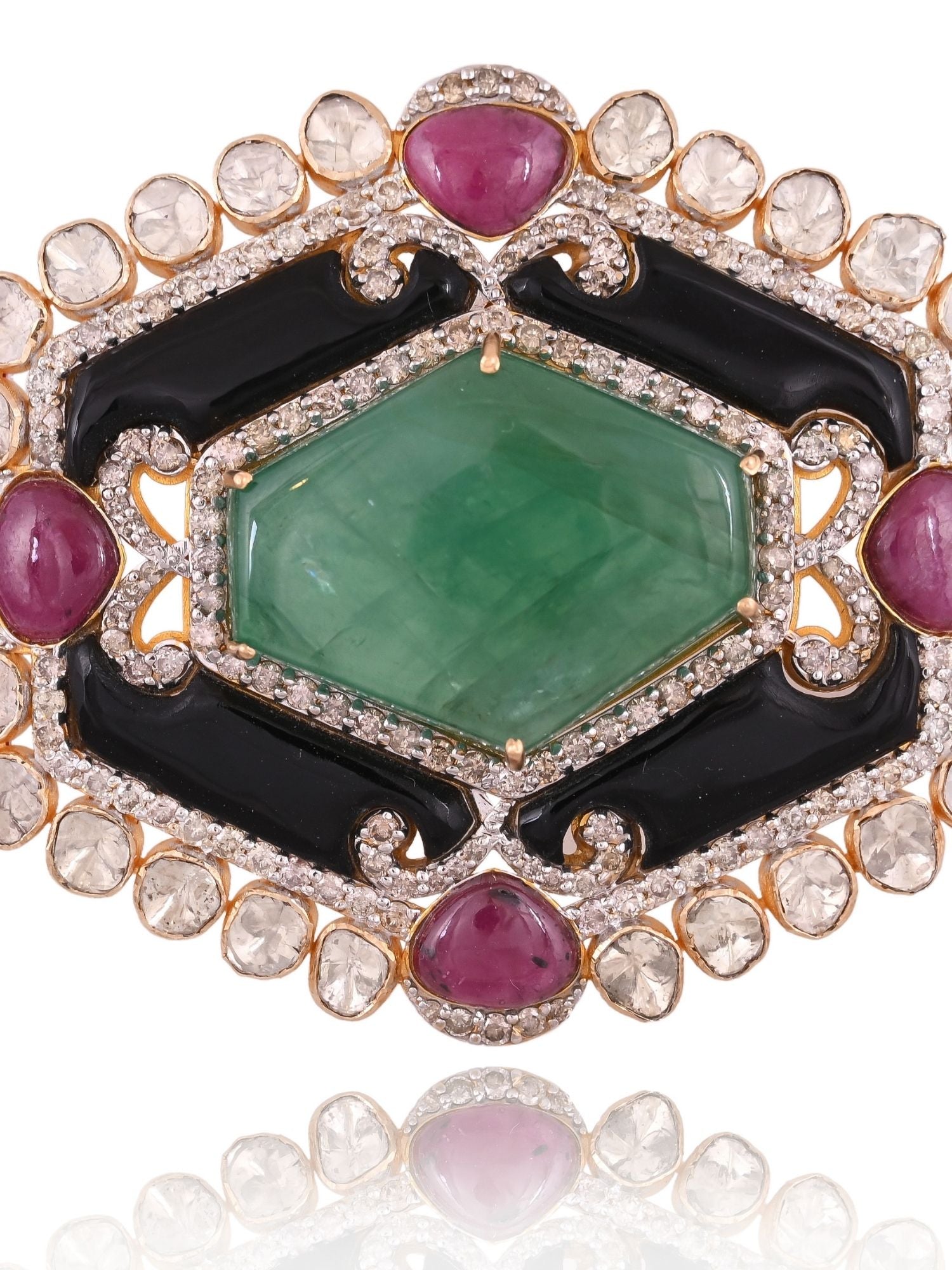 Ruby HexaGlow Emerald Necklace