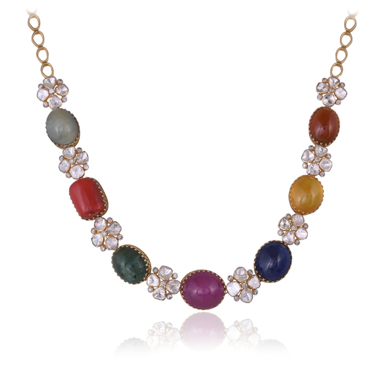 Nine Divine Navratna Necklace Set