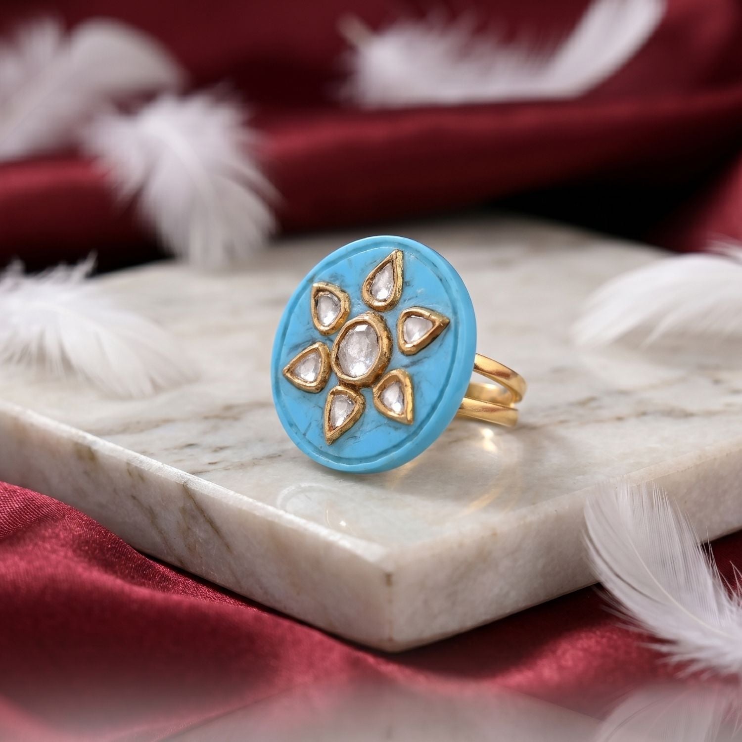 The Turquoise Disc Ring