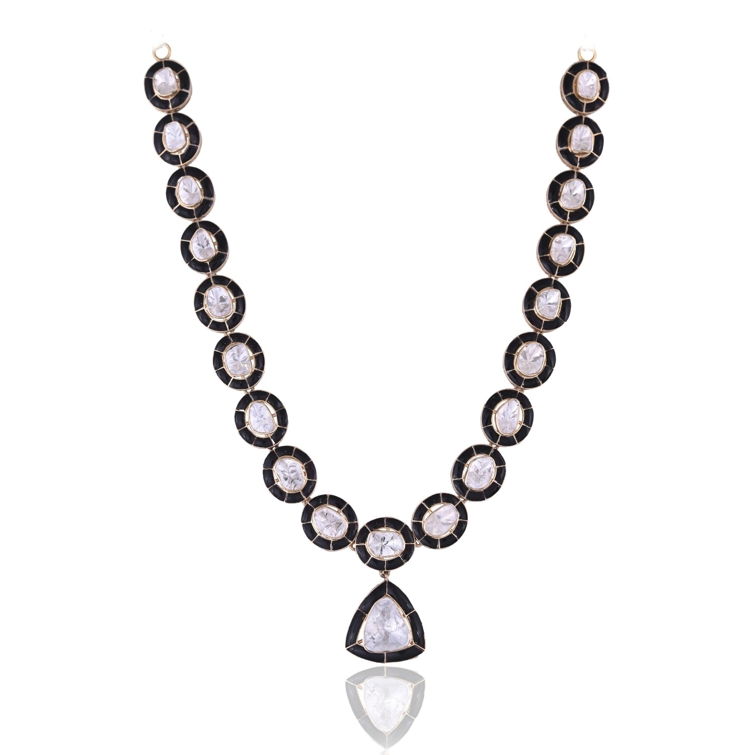 Midnight Bloom Polki Necklace