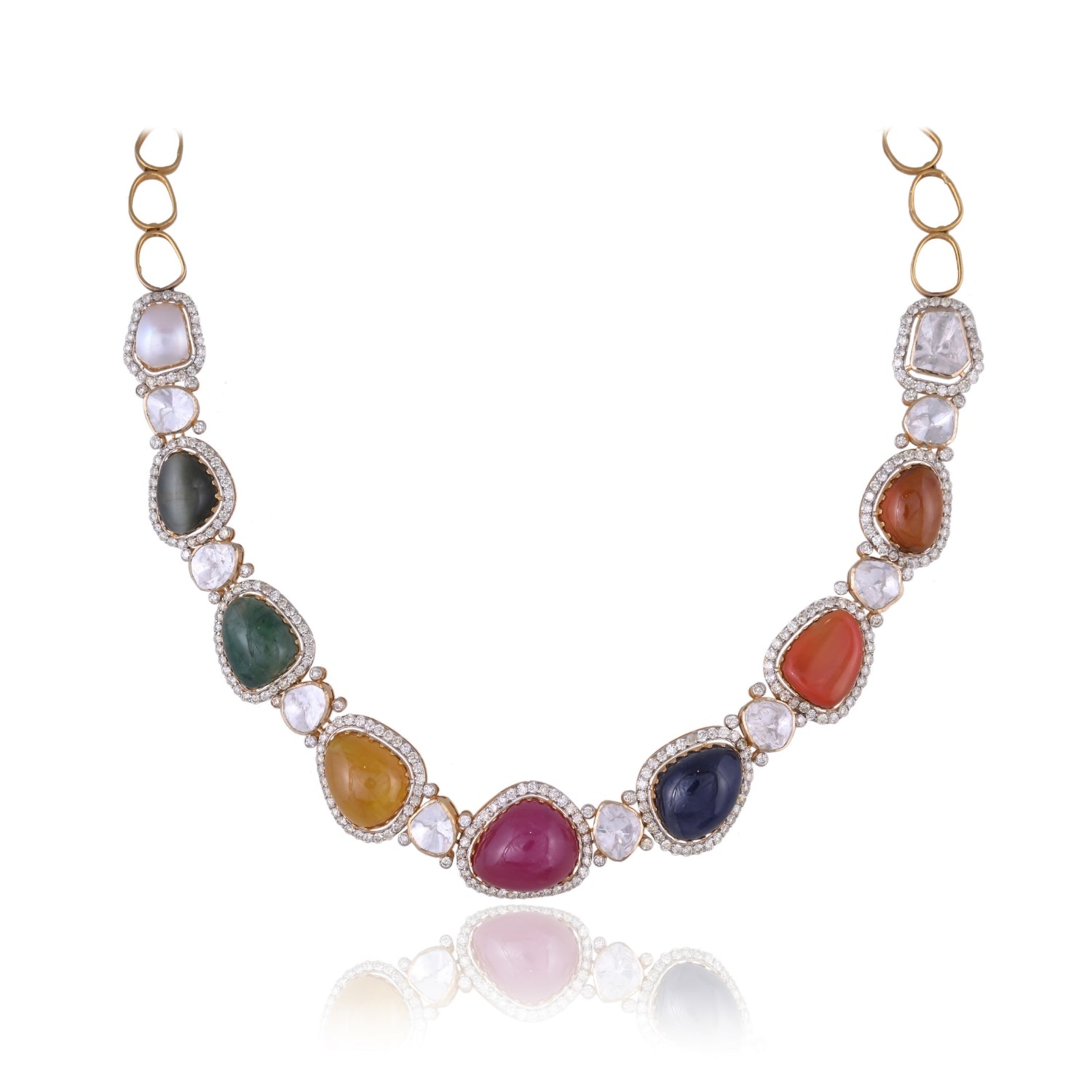 Spectrum Sparkle Navratna Necklace