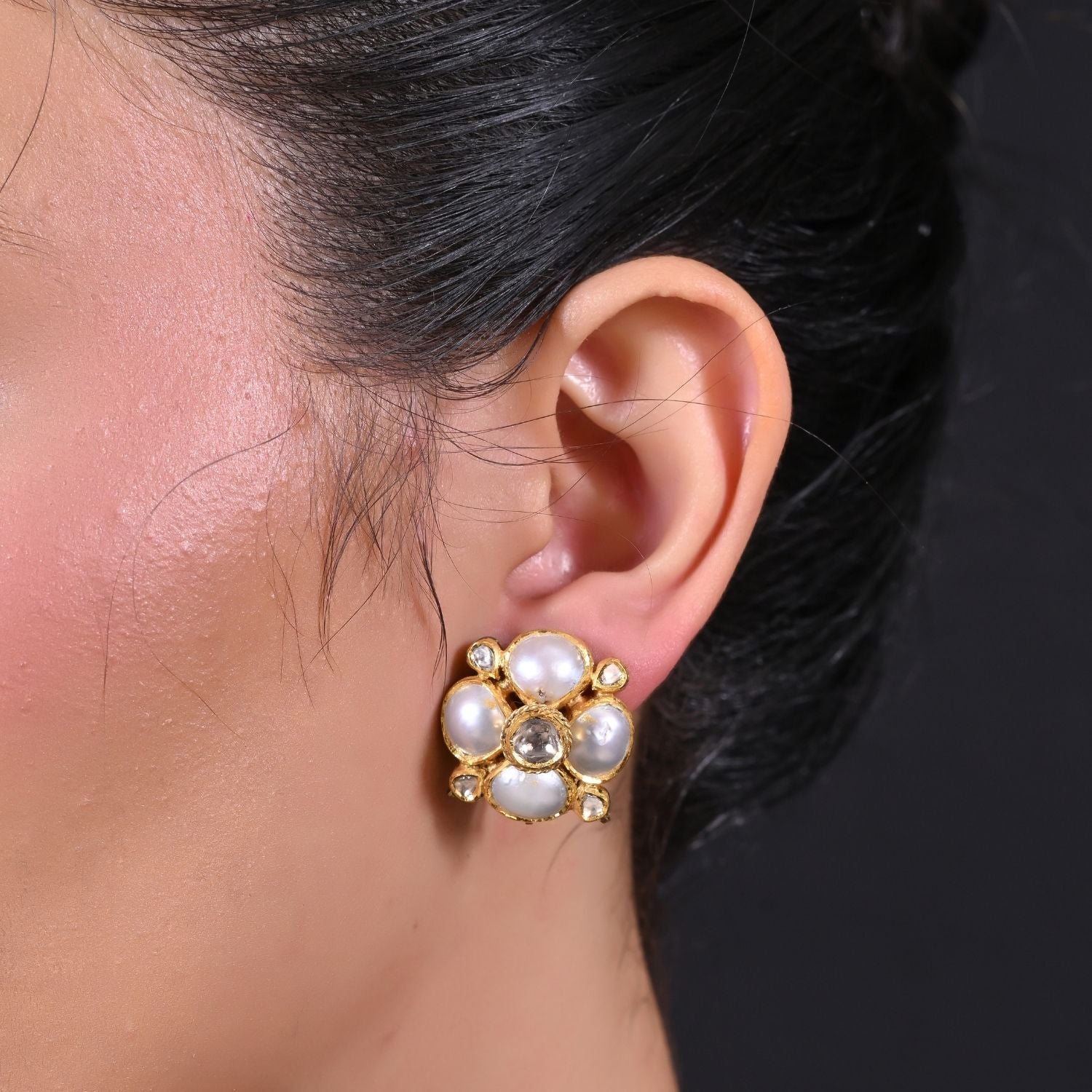 Golden Glow Pearl Earrings