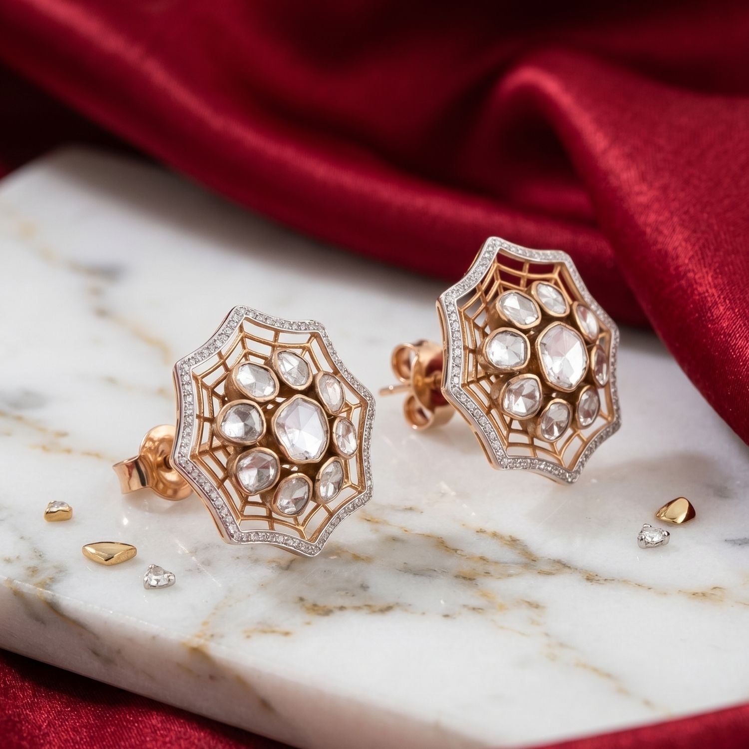 Webveil Polki Earrings