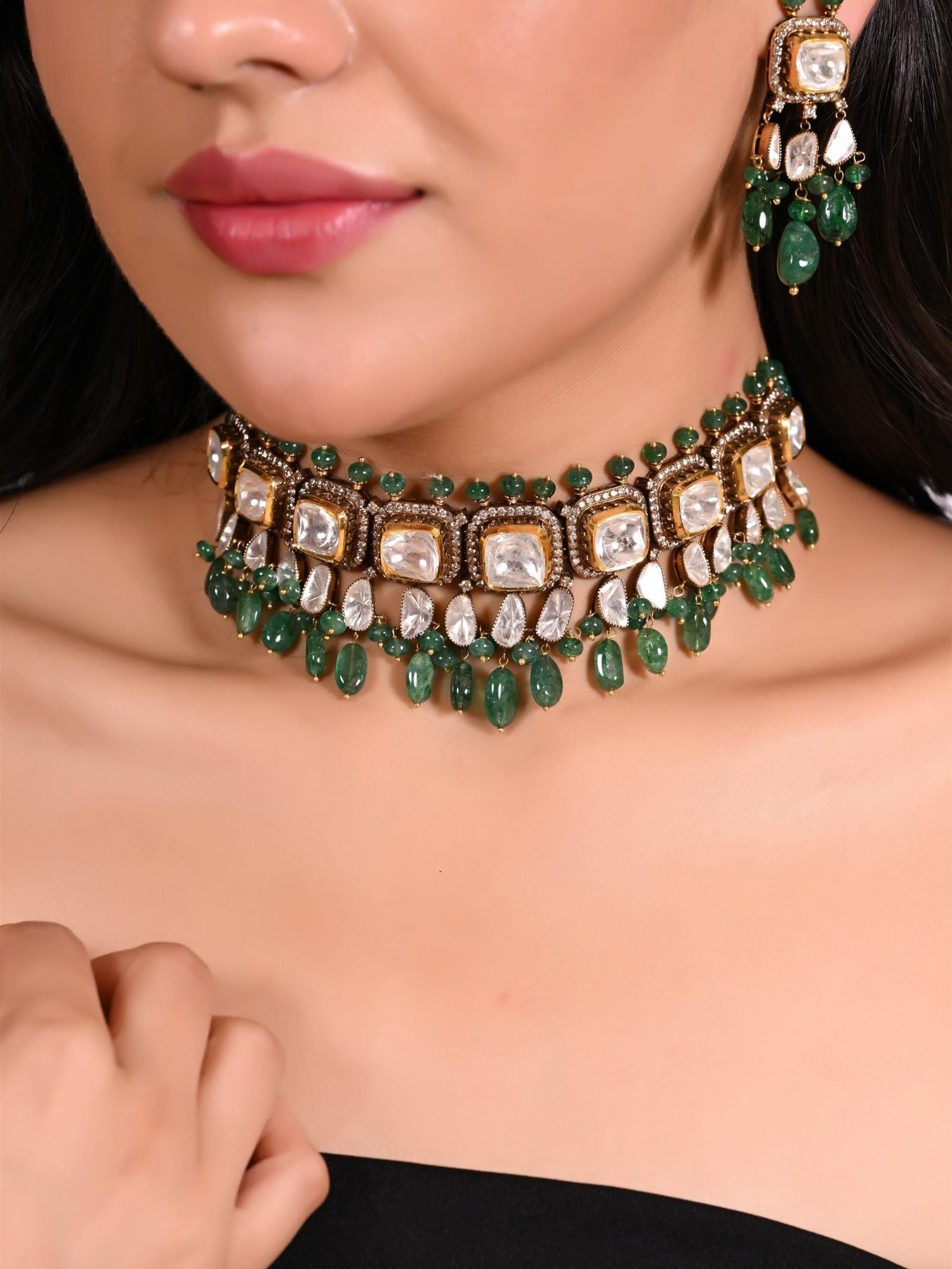 Old World Splendor Emerald Necklace Set