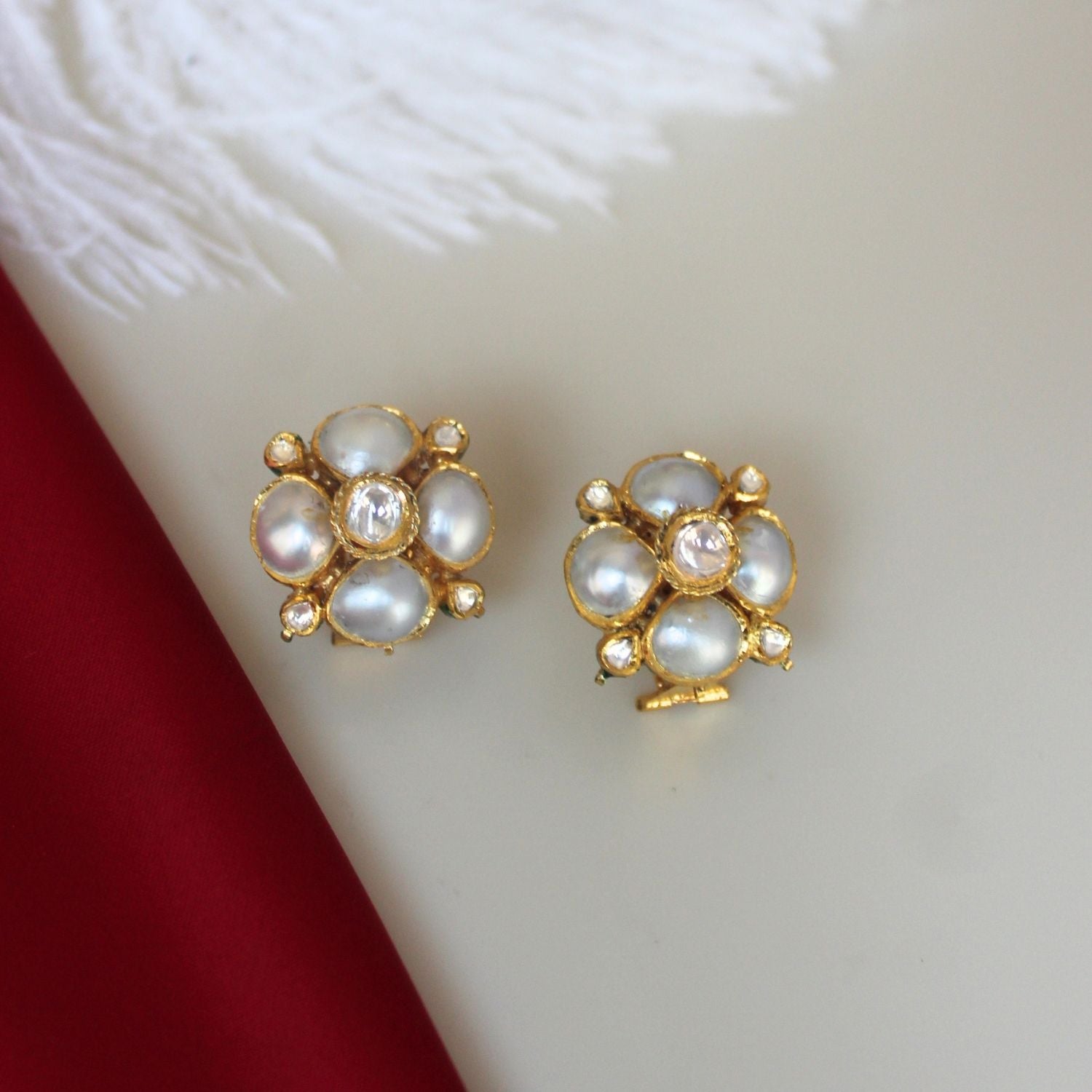 Golden Glow Pearl Earrings