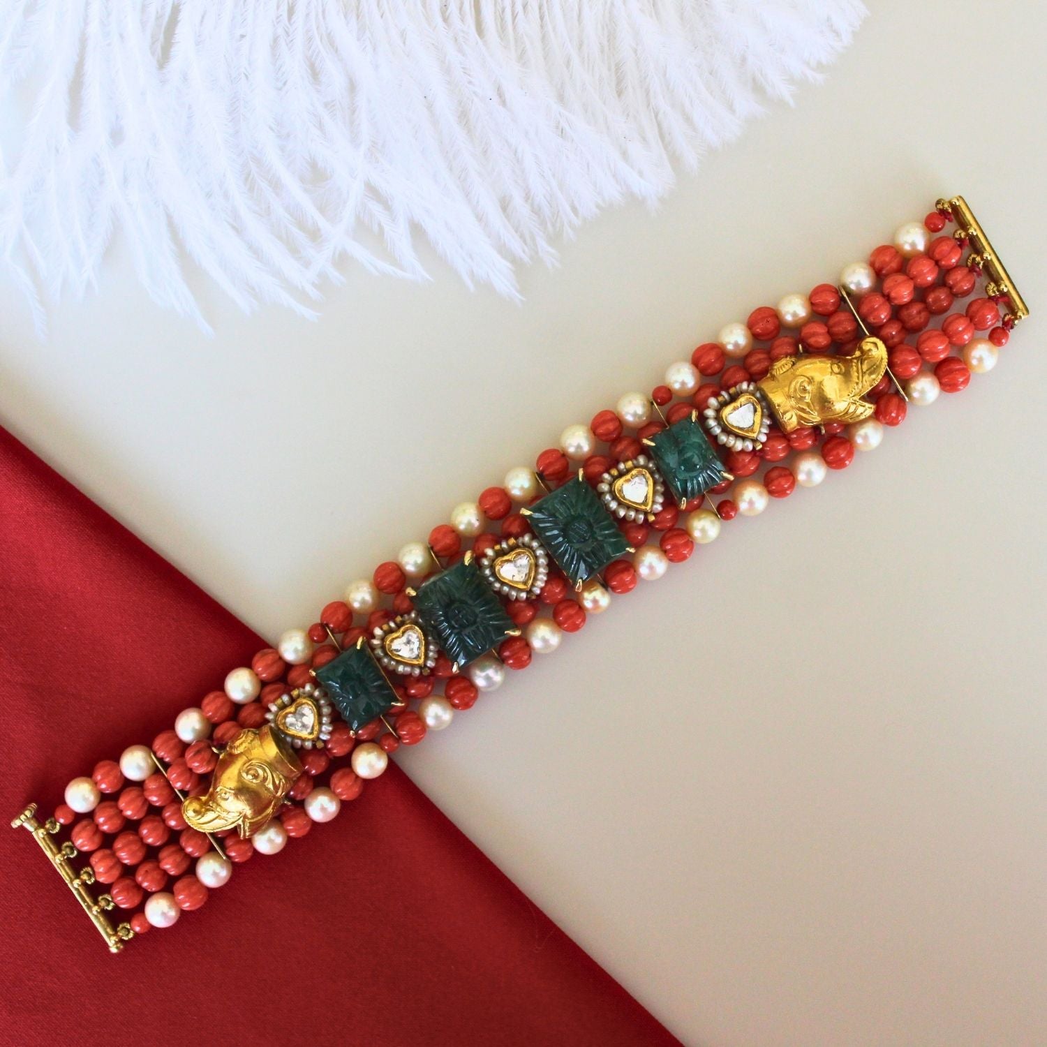 Emerald Coral Heritage Bracelet