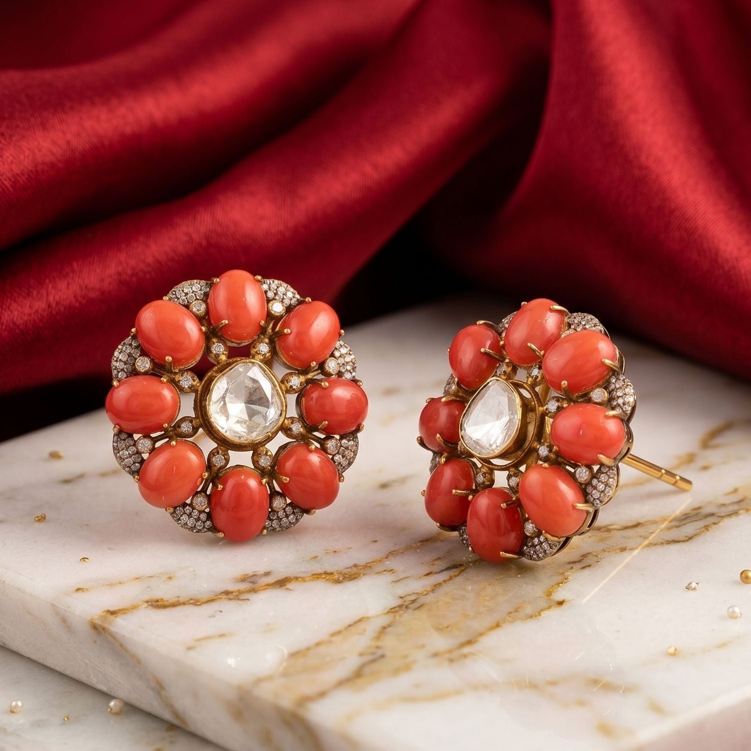 Coral Bloom Studs