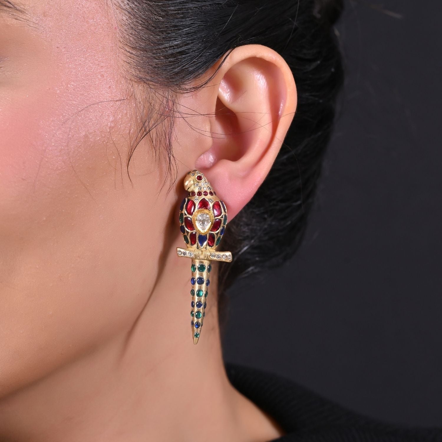 The Scarlet Macaw Earrings