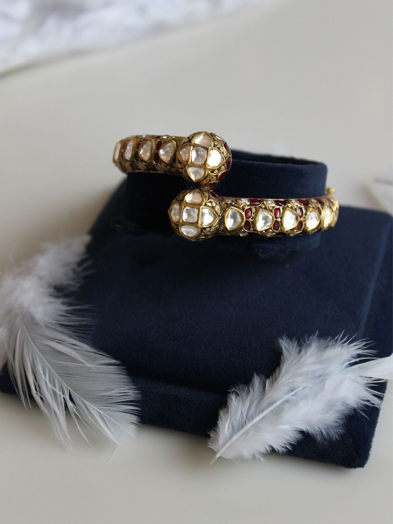 Clasped In Crimson Ruby Bangle