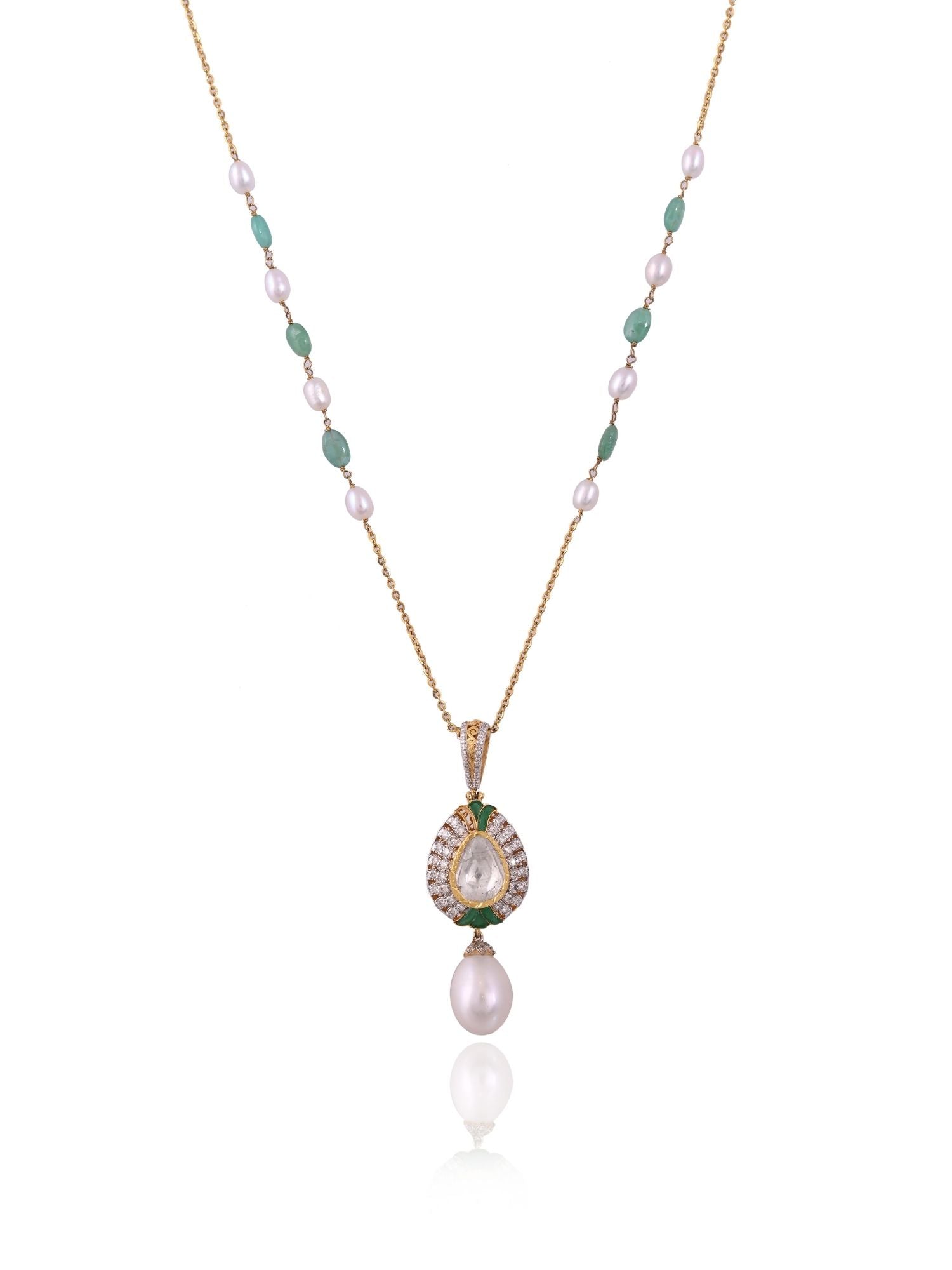 Bloom of Beads Polki Pendant