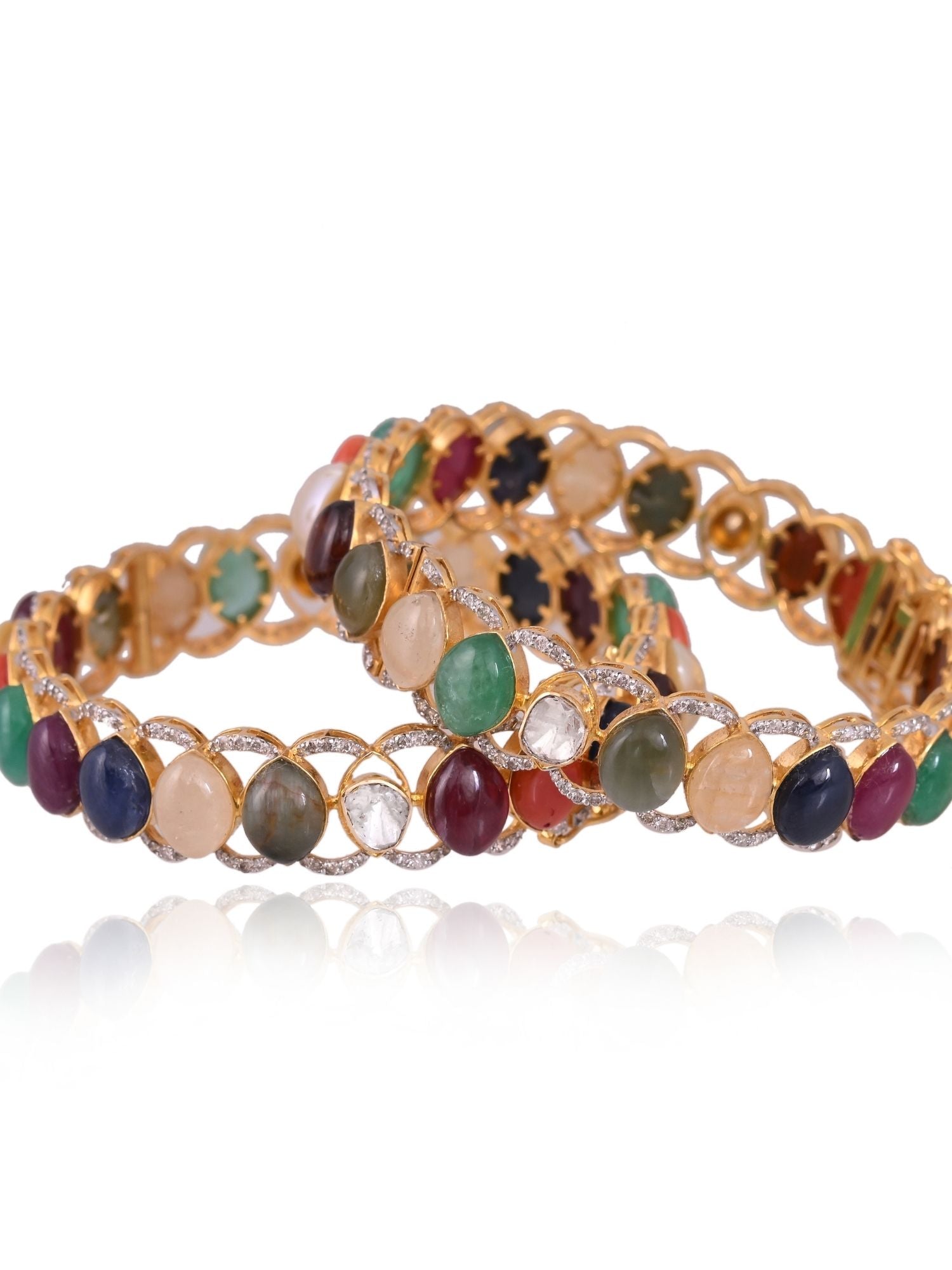 Gemstone Symphony Navratan Bangles