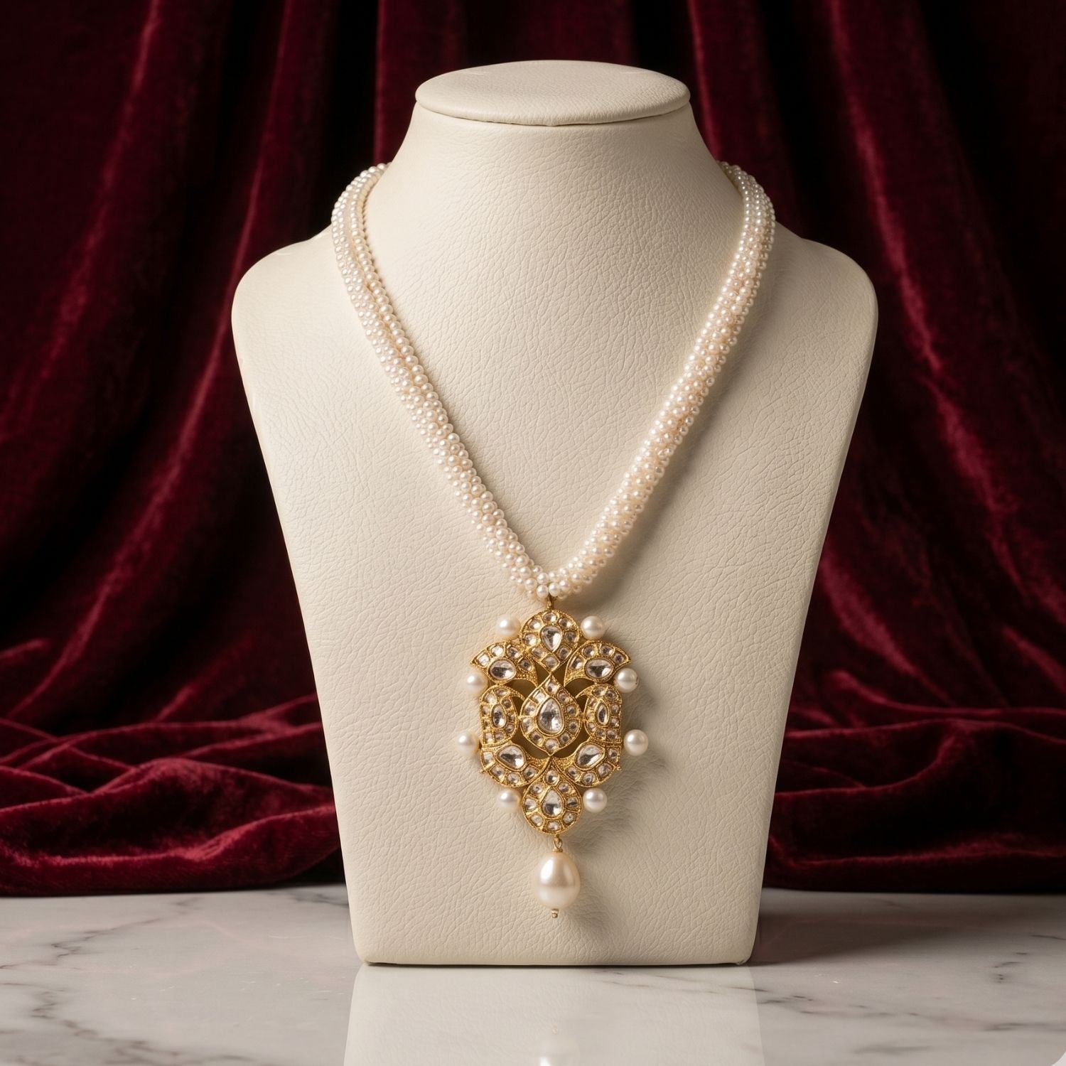 The Pearl Lace Droplet Pendant