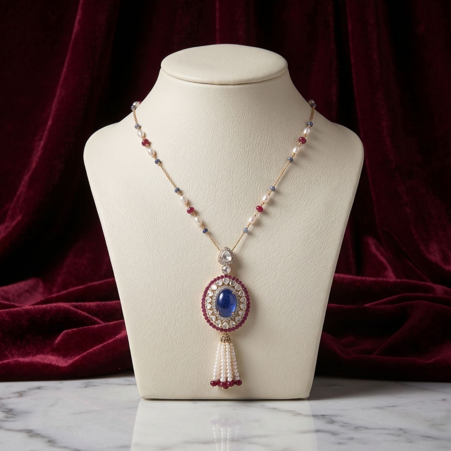 The Oval Tanzanite Tassel Pendant