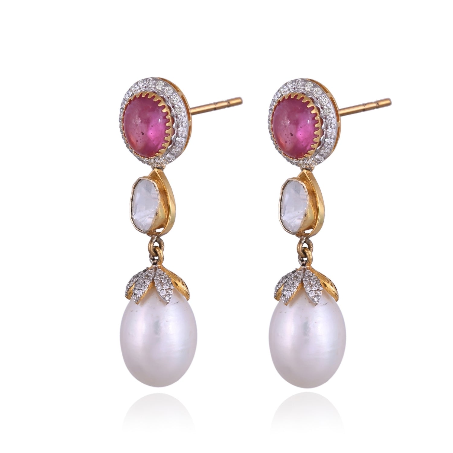 Gem Drop Navratna Necklace Set