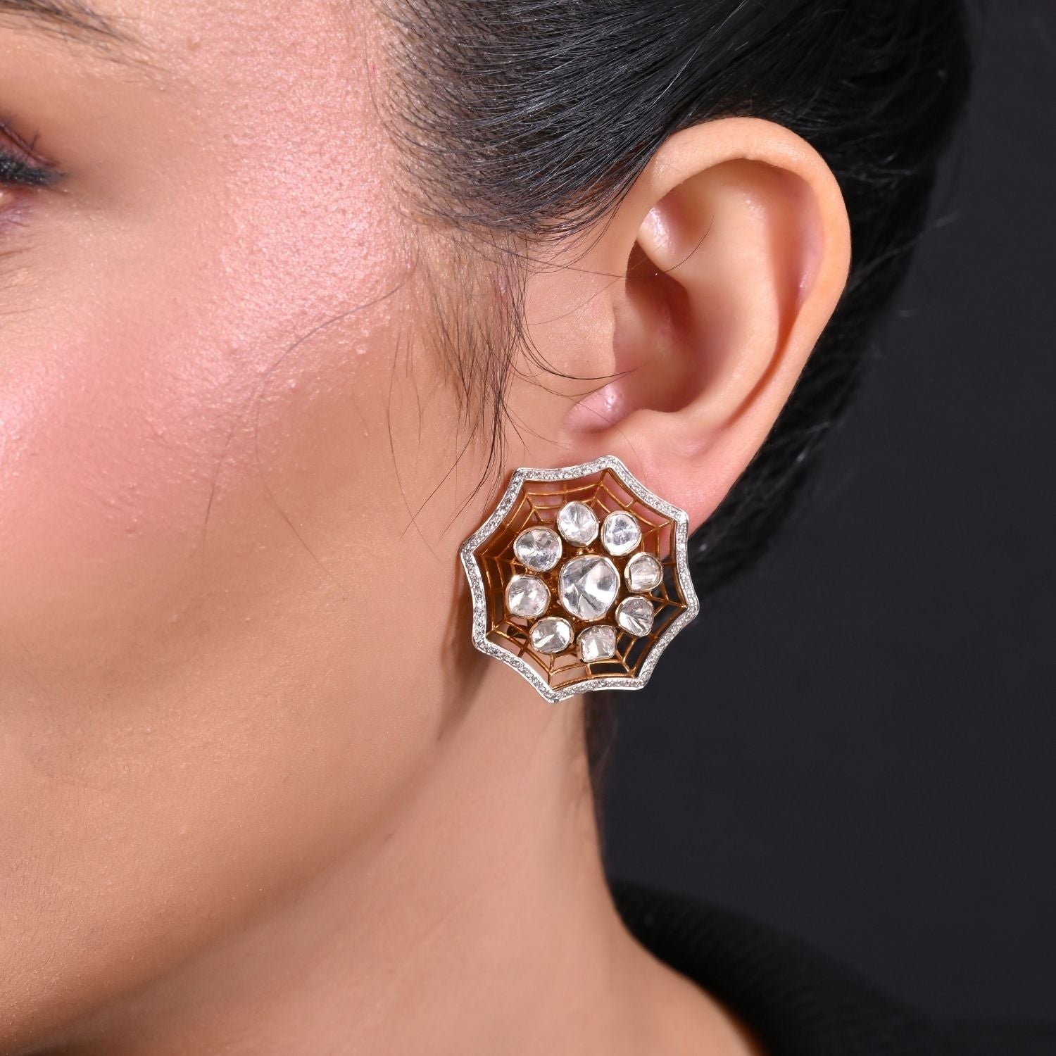 Webveil Polki Earrings
