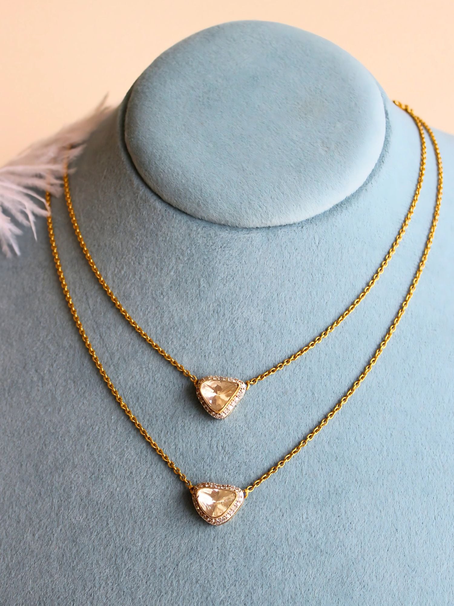 Dual Polki Drop Pendant