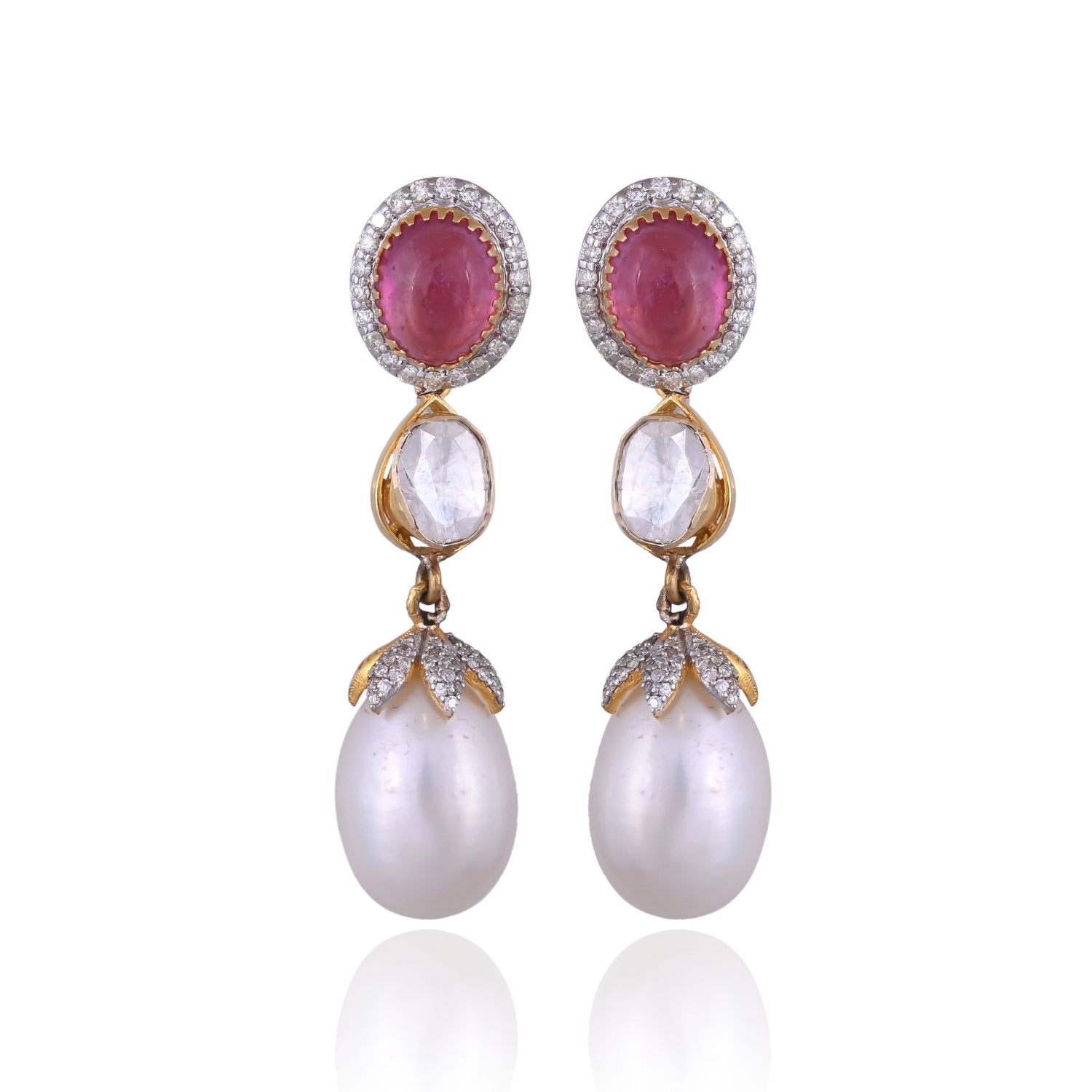 Gem Drop Navratna Necklace Set