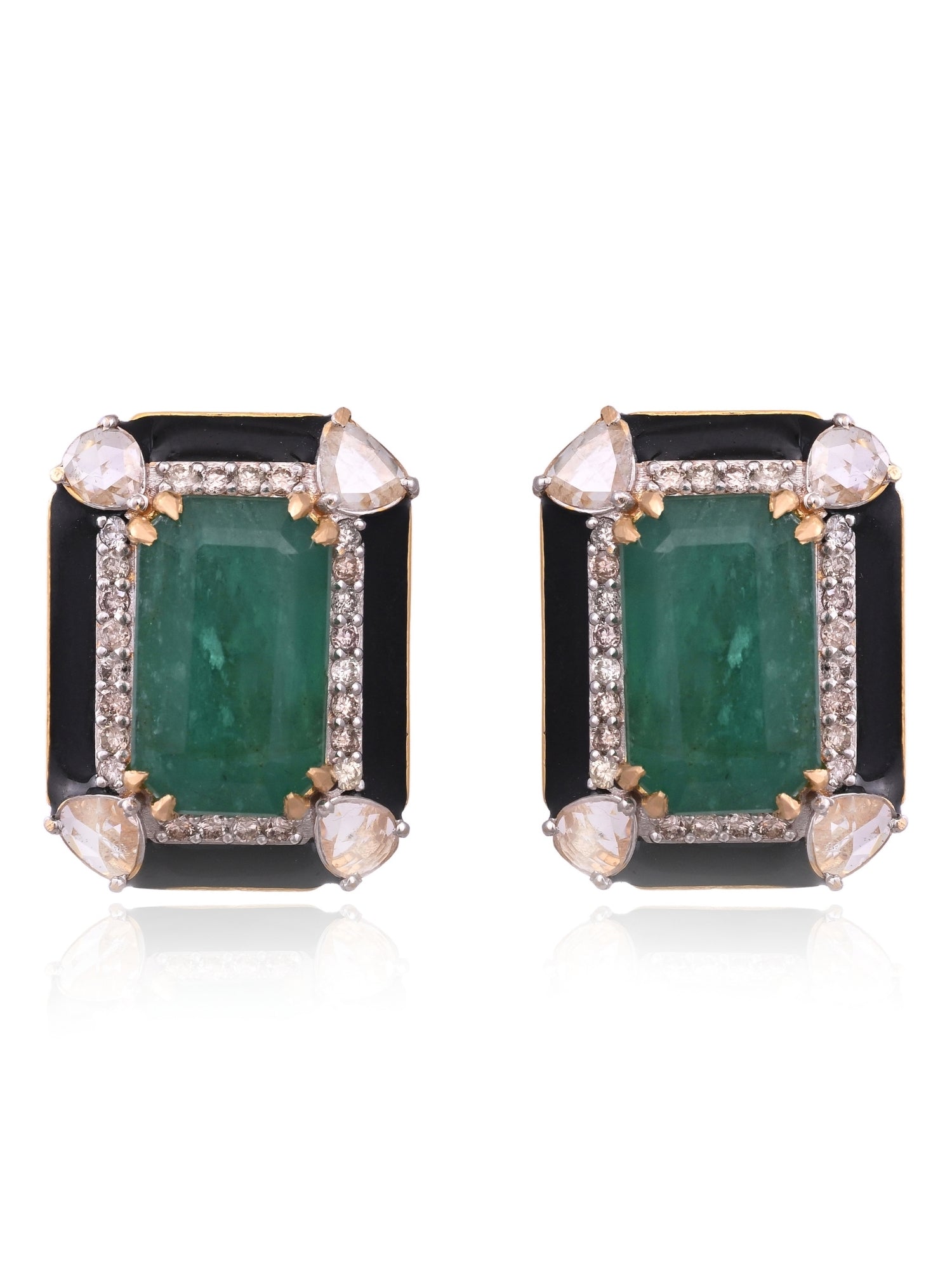 The Emerald Octa Studs