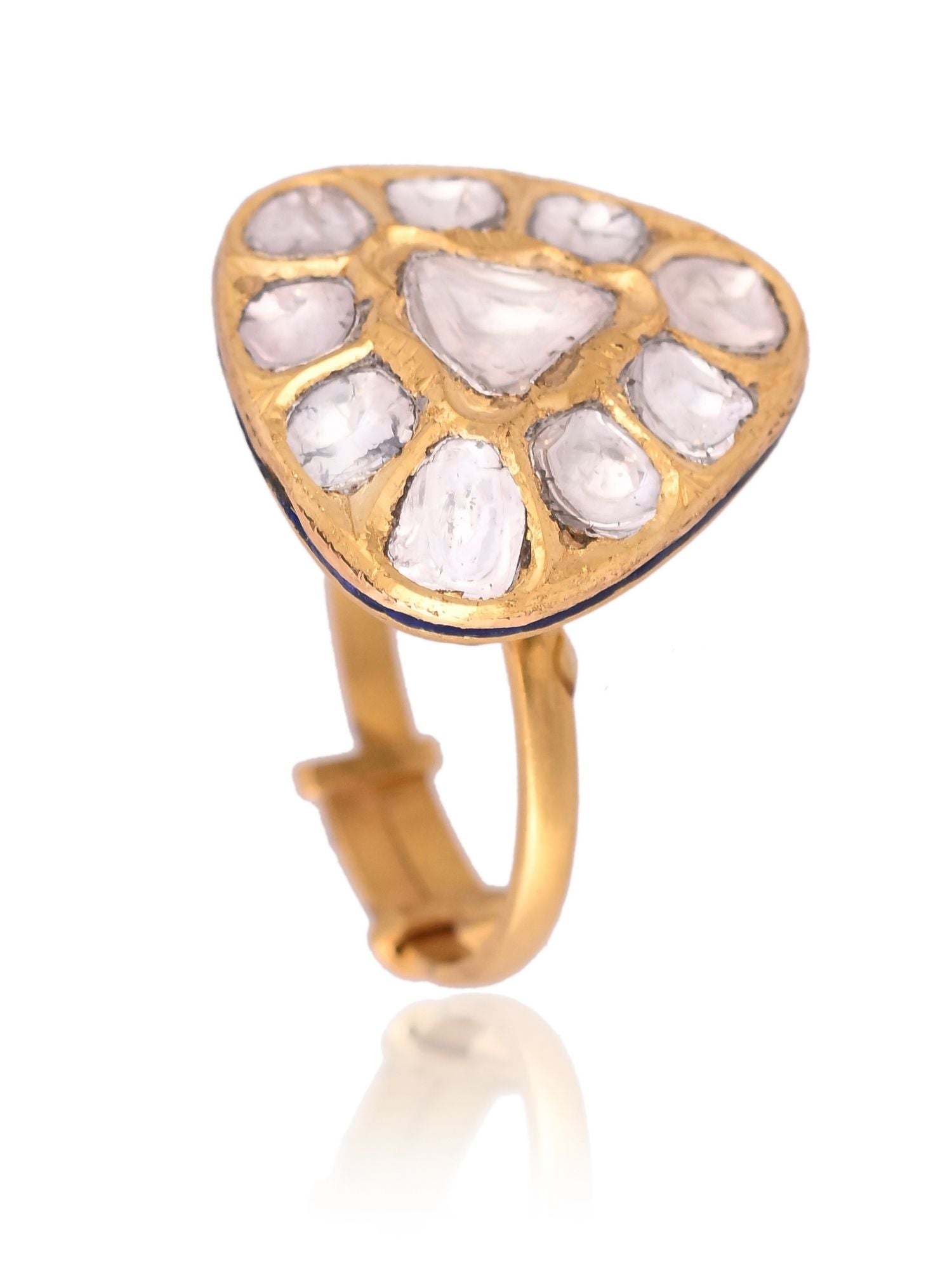 Trinity Gleam Polki Ring