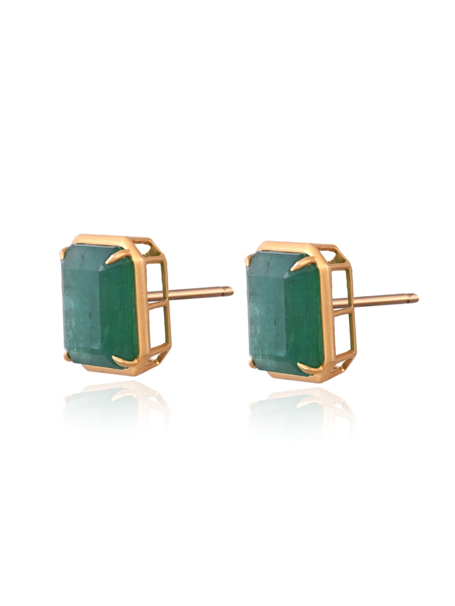 Octaglow Emerald Studs