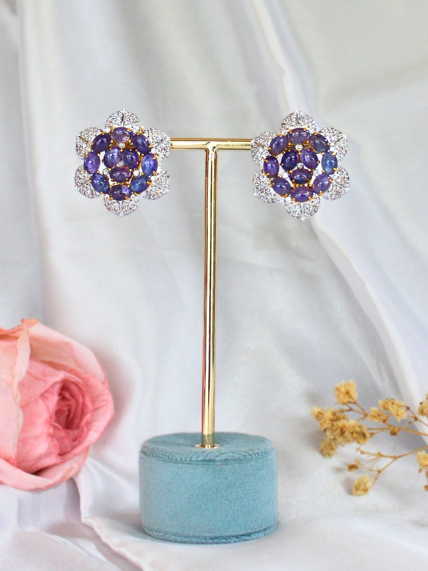 Tanzanite Petals In Twilight Earrings