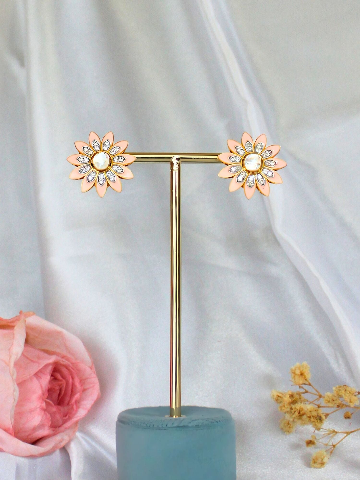 Pastel-hued Floral Studs