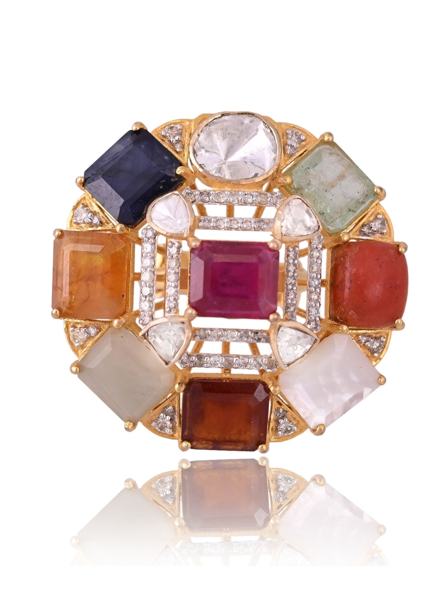 Prismatic Multistone Ring