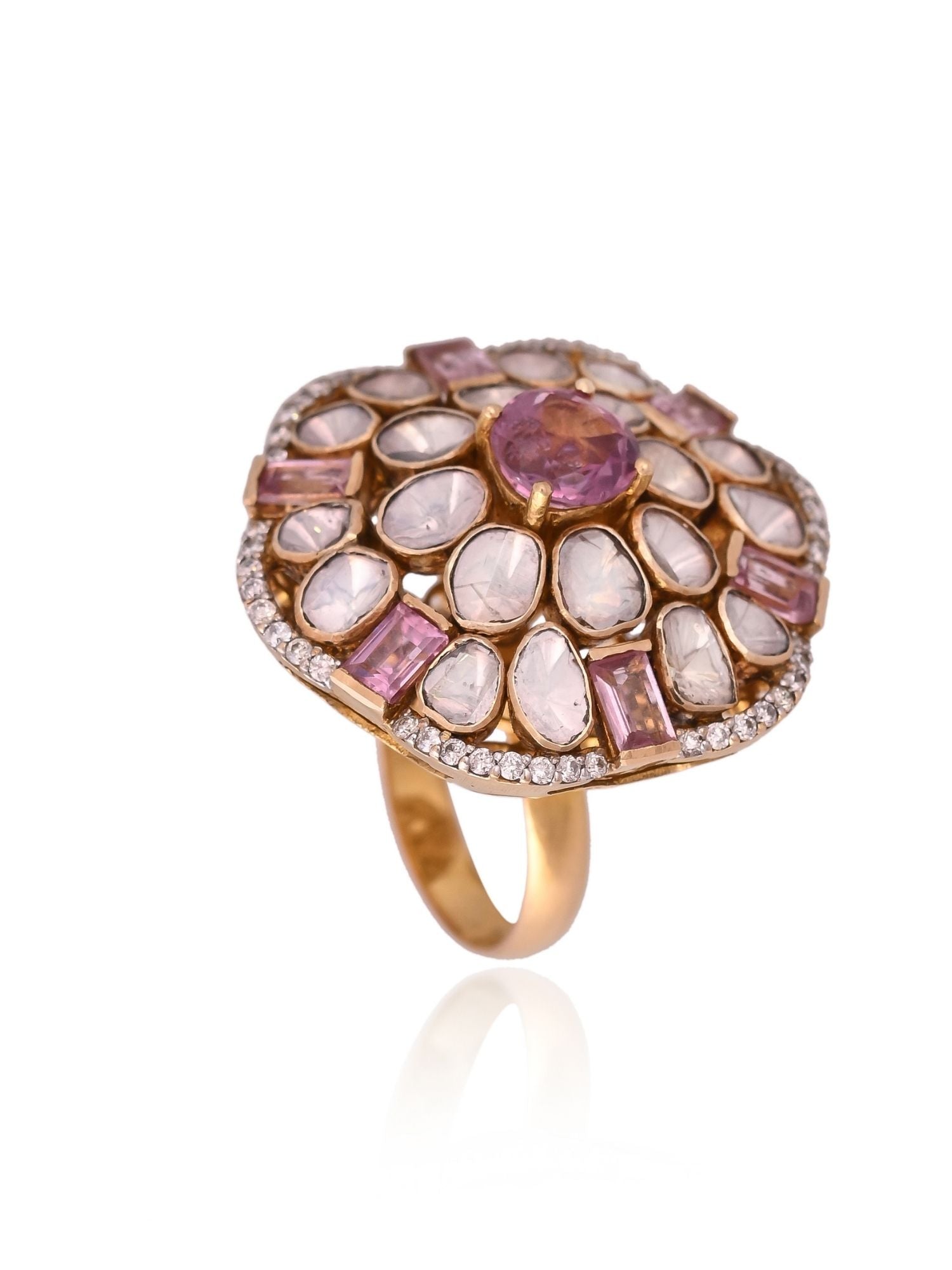 Spinel Diamond Connect Ring