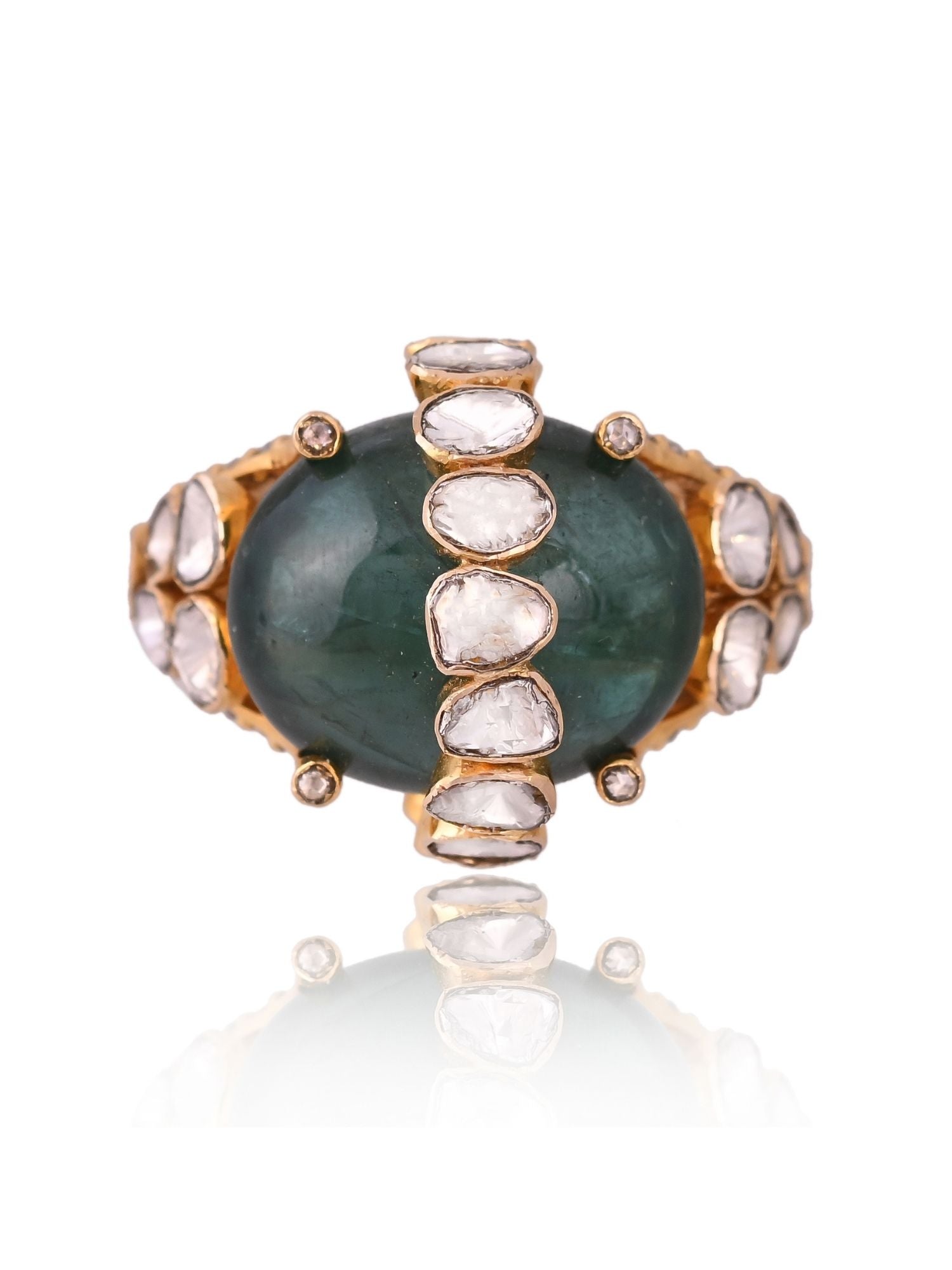 Orbit Sparkle Emerald Ring