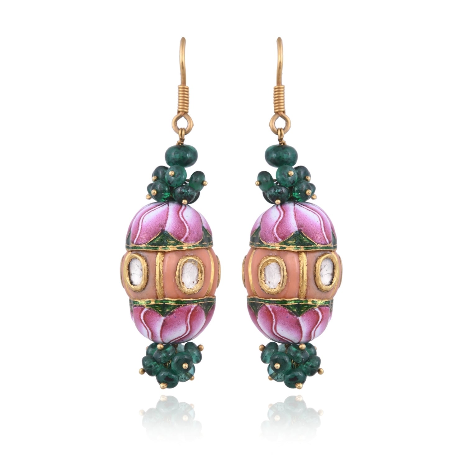 The Coral Enamel Pendant Set