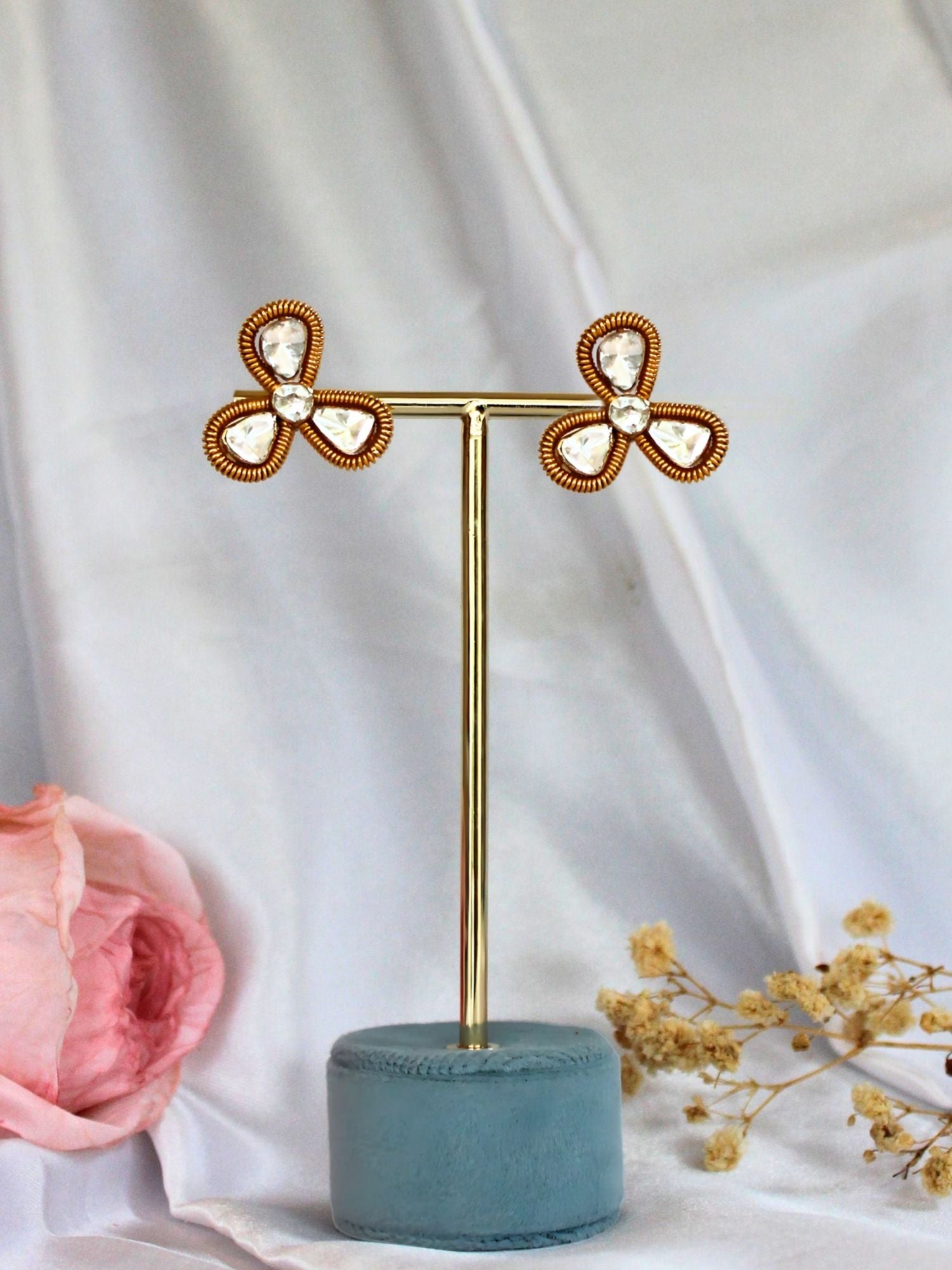 Polki Triflora Studs