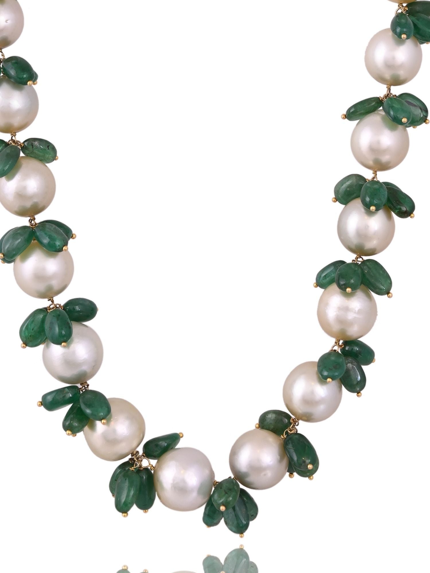 Pearl Symphony with Emeralds Necklace