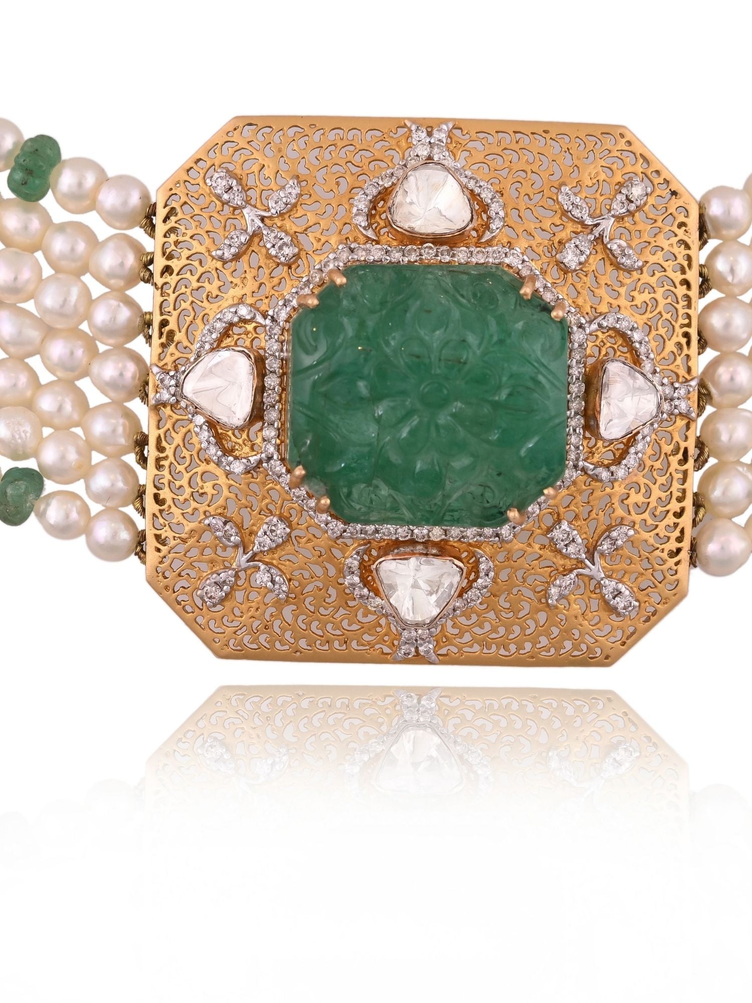 Glint Quad Emerald Choker
