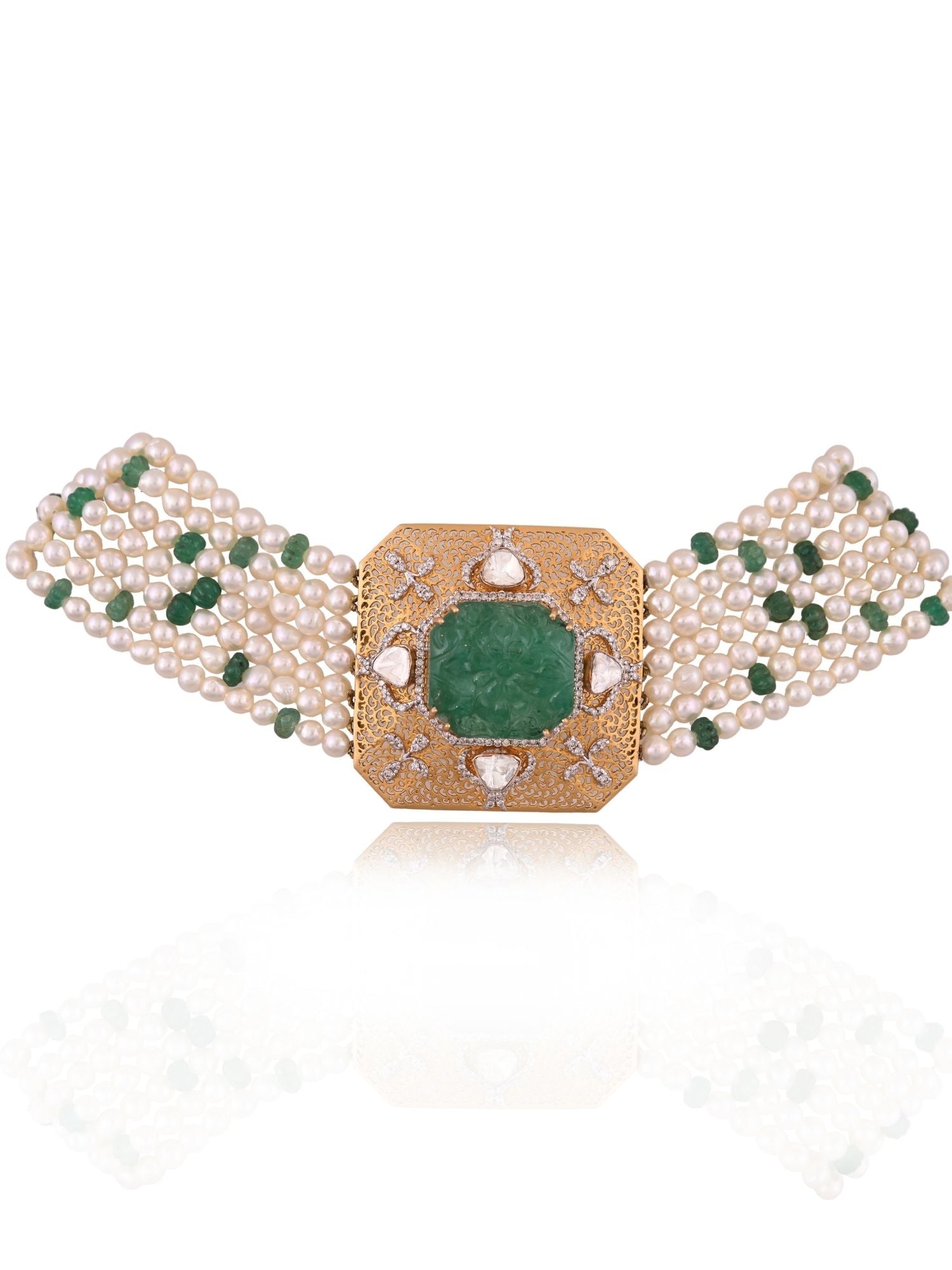 Glint Quad Emerald Choker