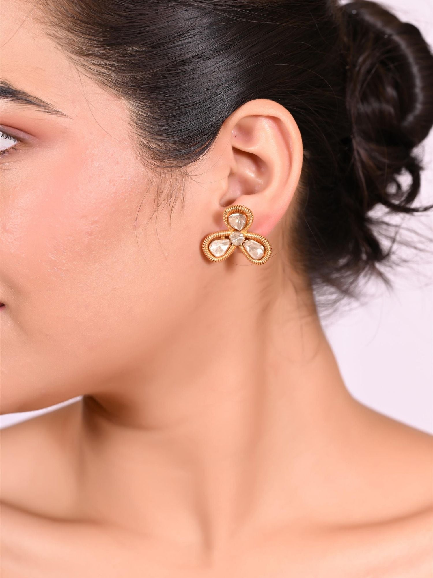 Polki Triflora Studs