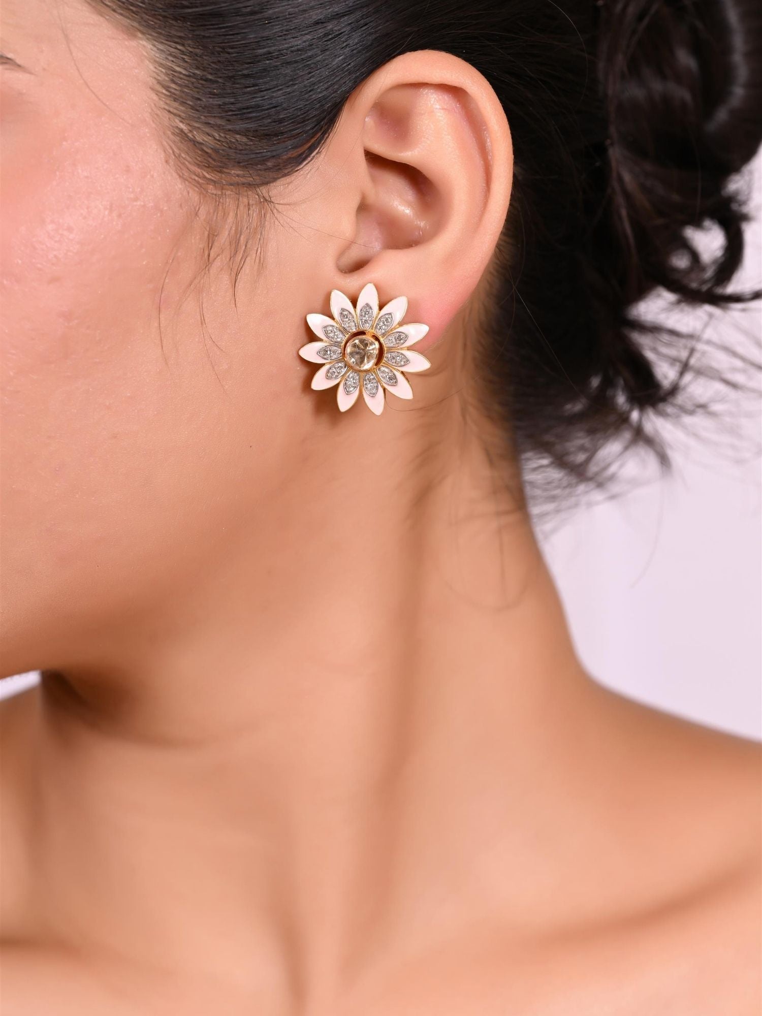 Pastel-hued Floral Studs