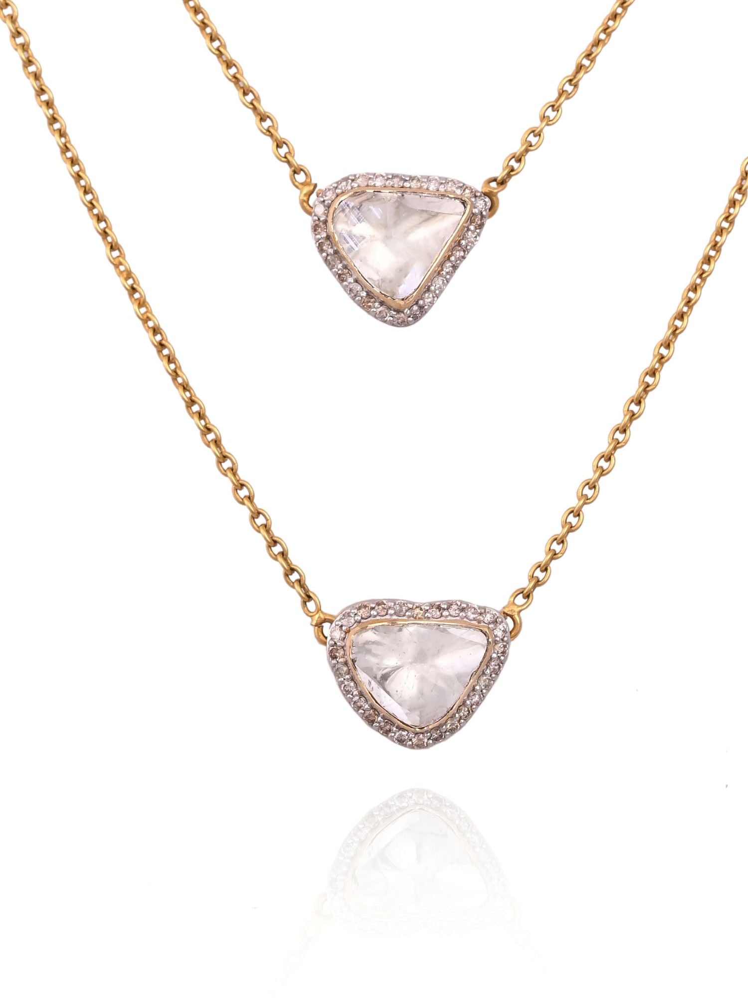 Dual Polki Drop Pendant