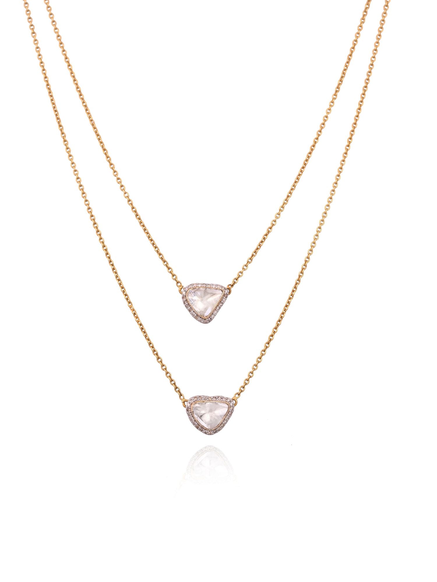 Dual Polki Drop Pendant