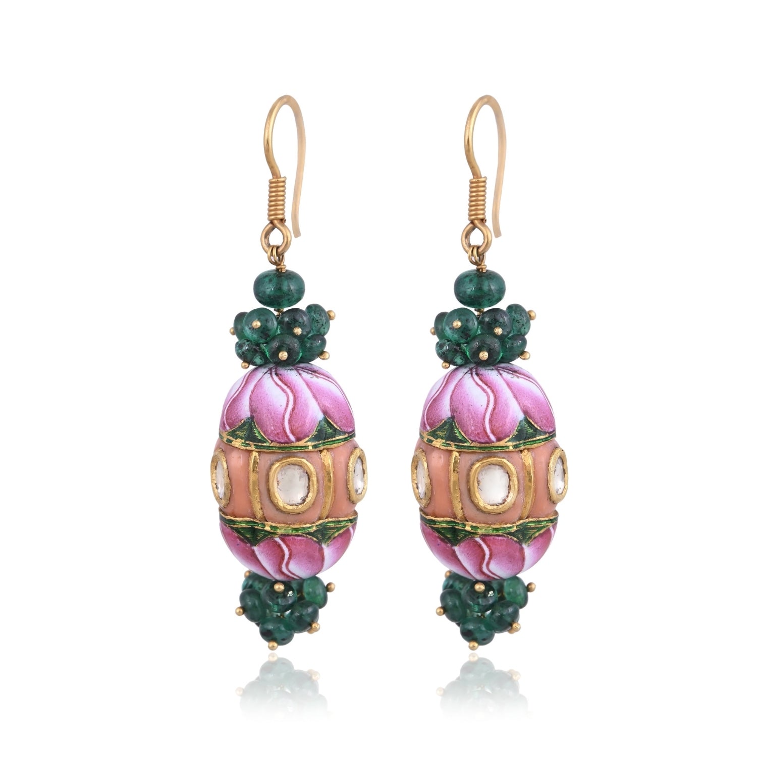 The Coral Enamel Pendant Set
