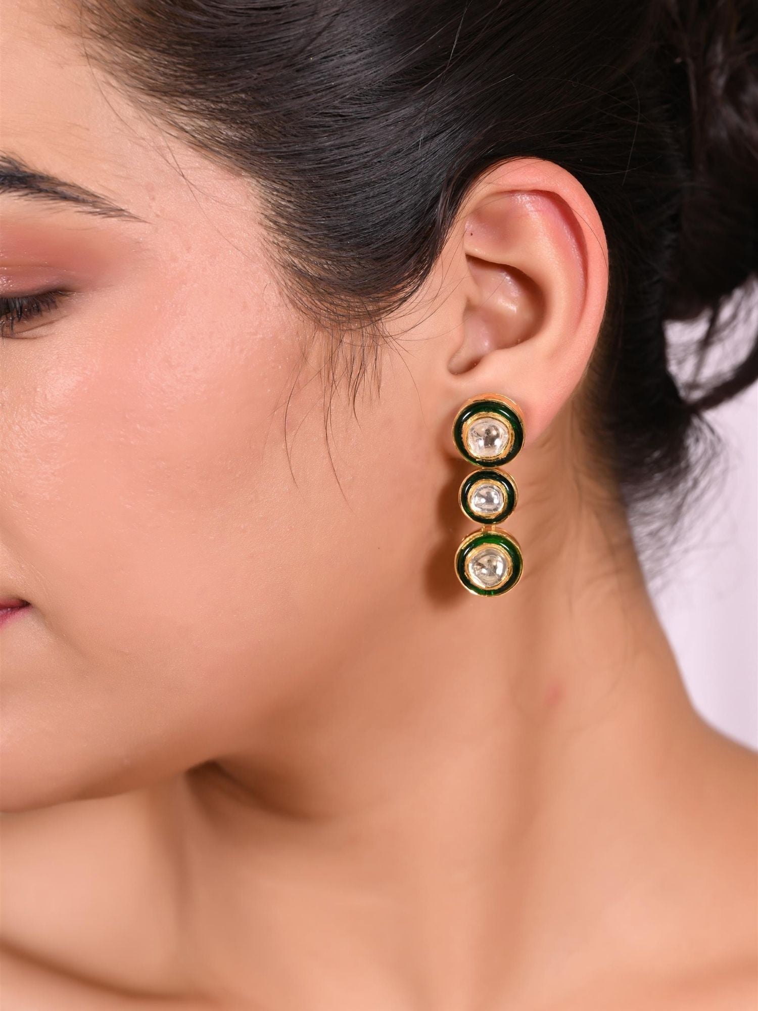 Trinity Of Light Polki Earrings