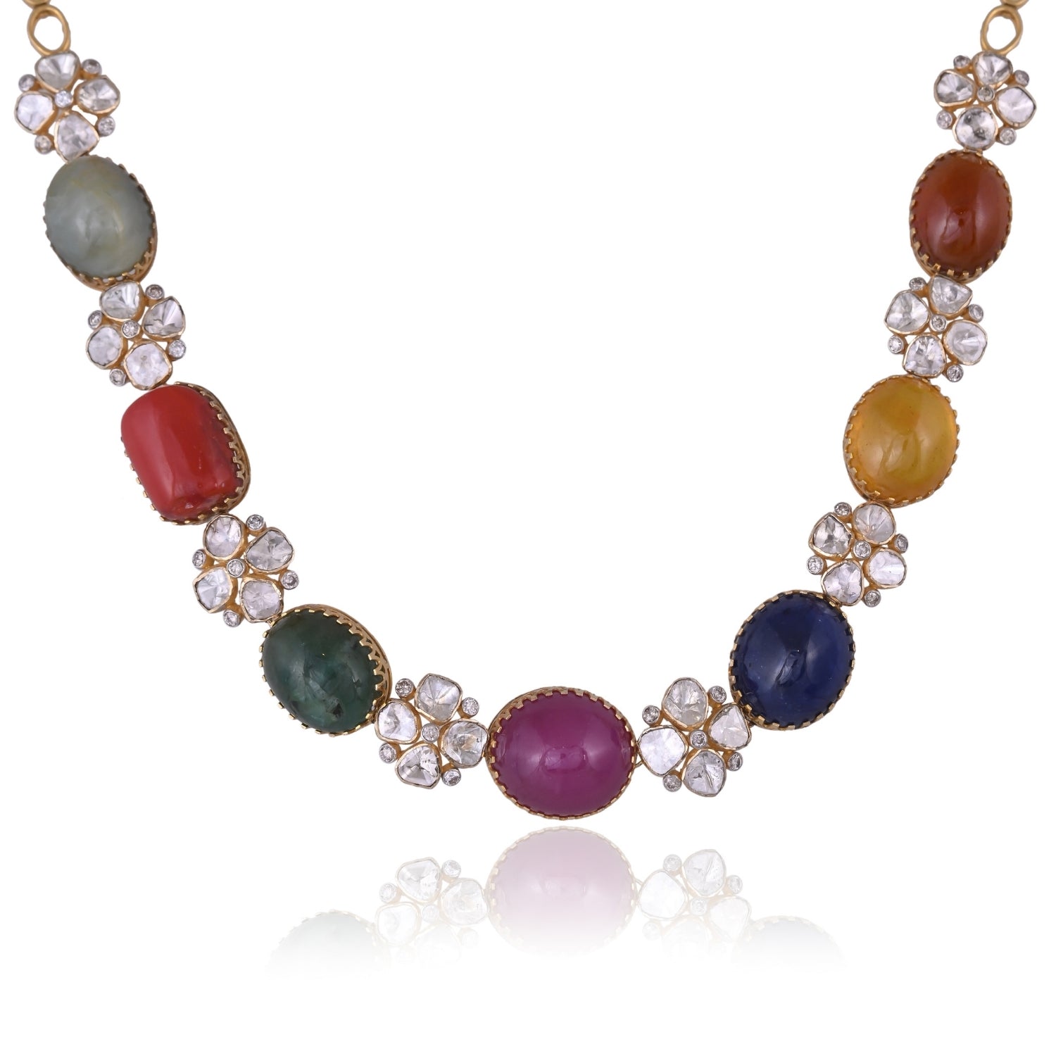 Nine Divine Navratna Necklace Set
